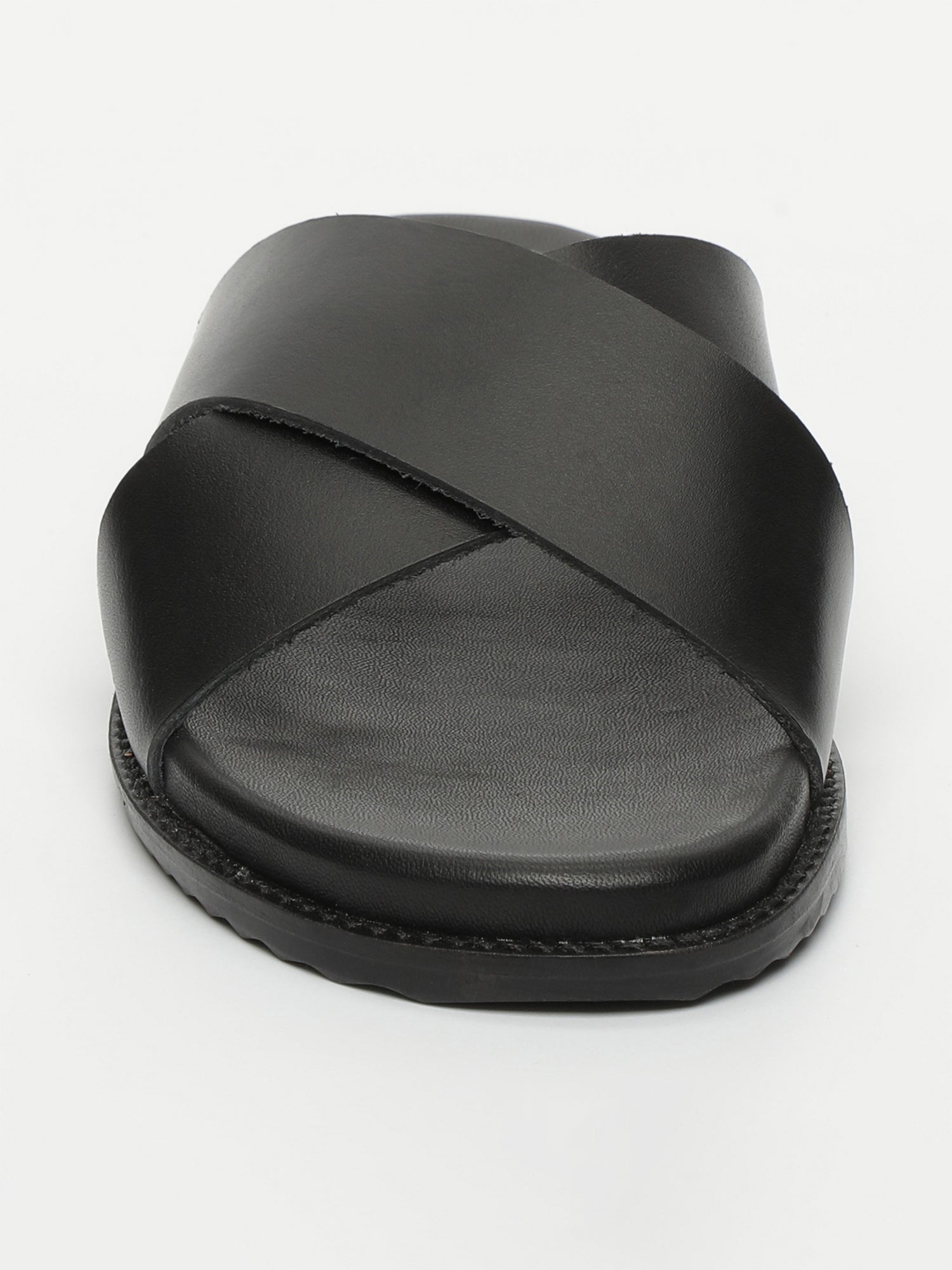 LOUTSIAN mules en cuir noir