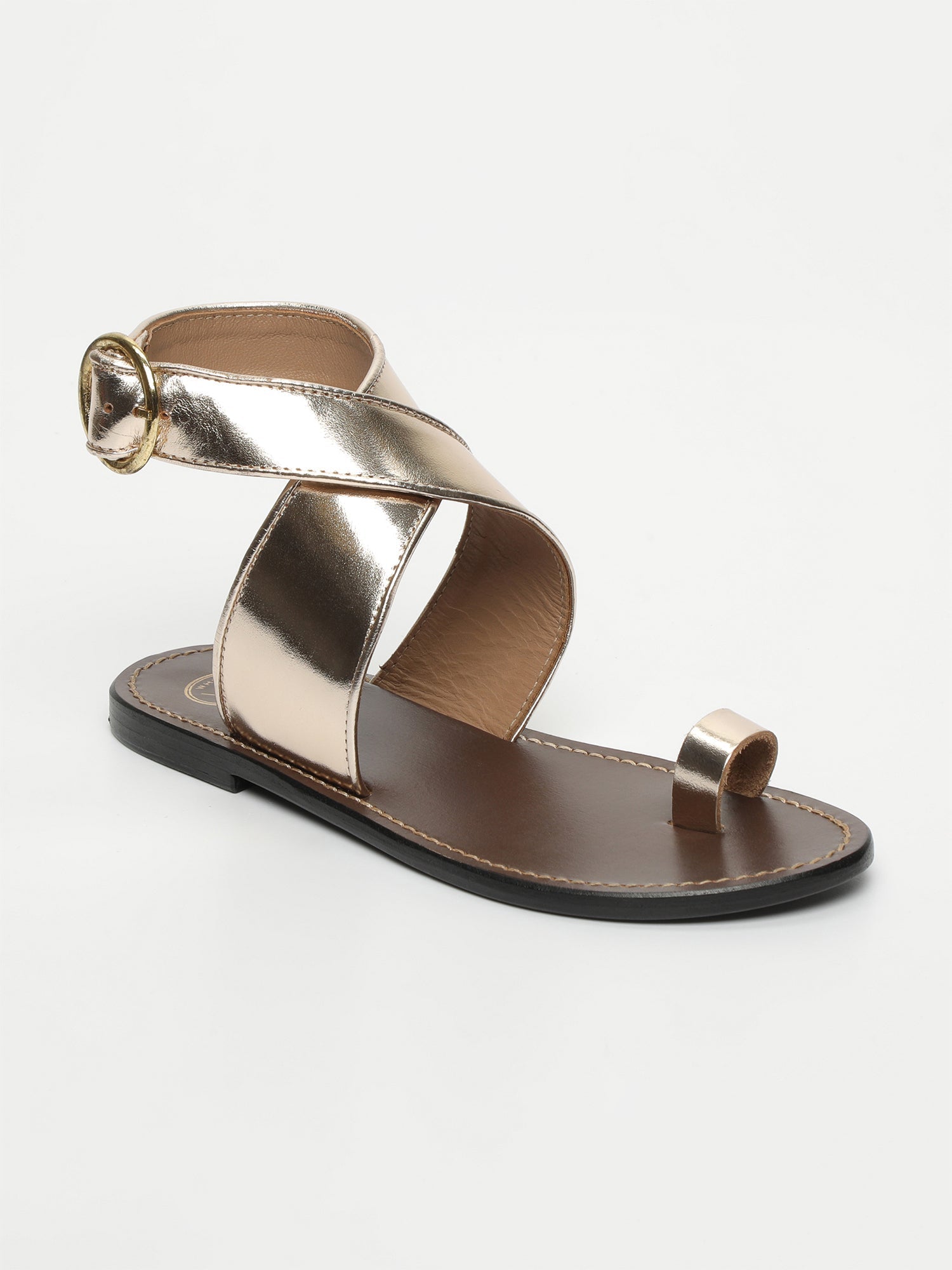 KORBENI sandales en cuir or