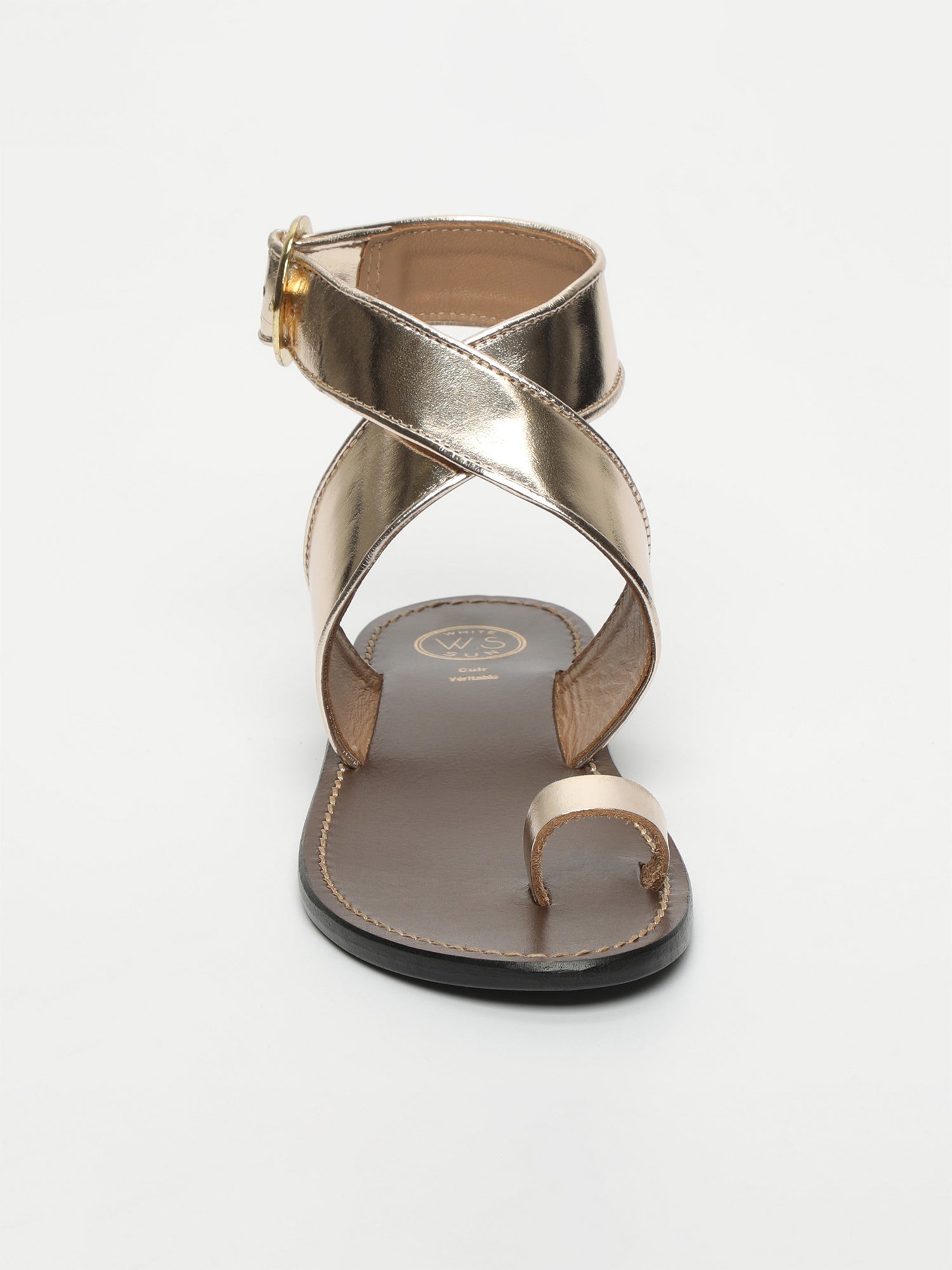 KORBENI sandales en cuir or