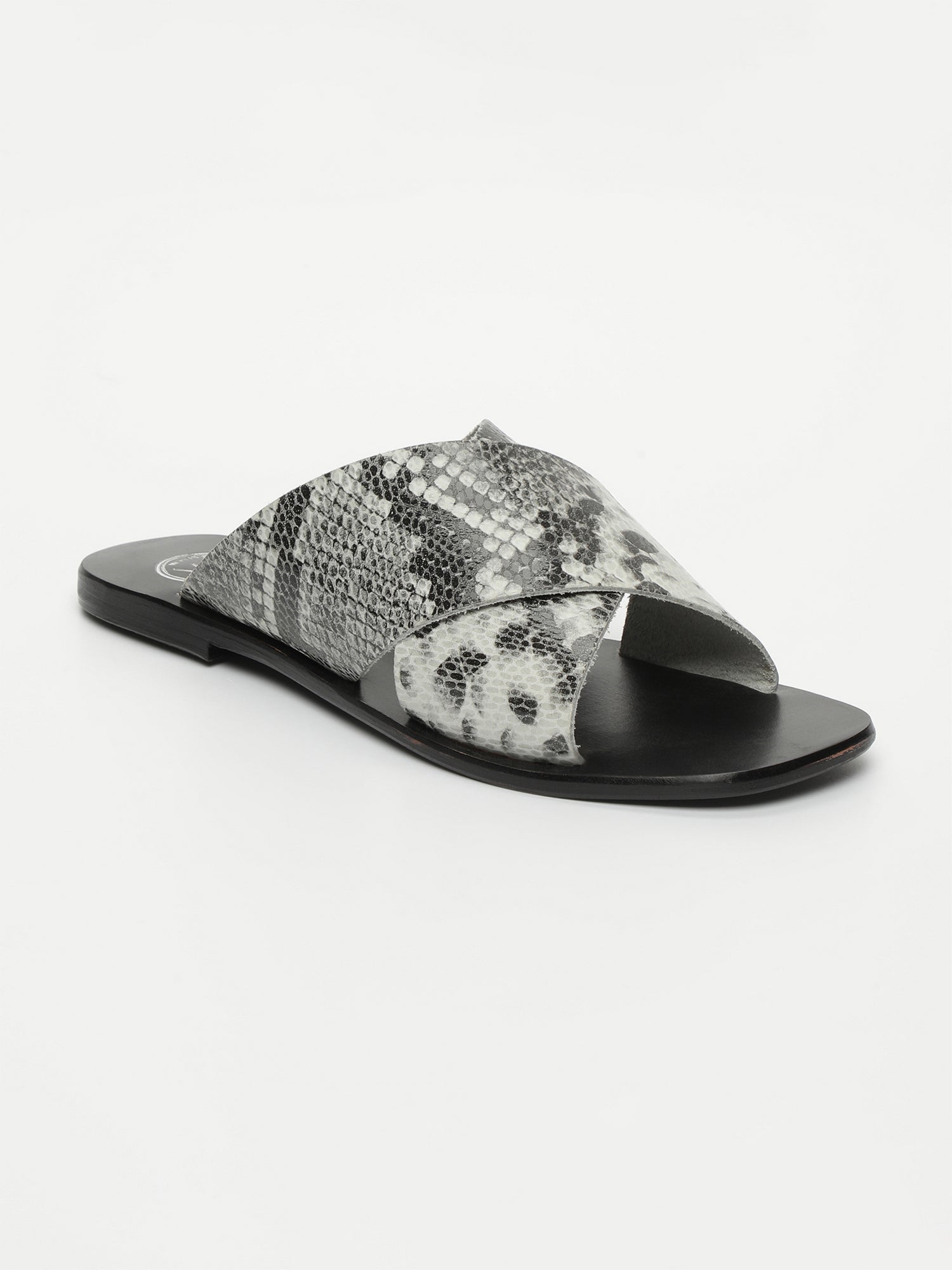 IGGY sandales en cuir python noir