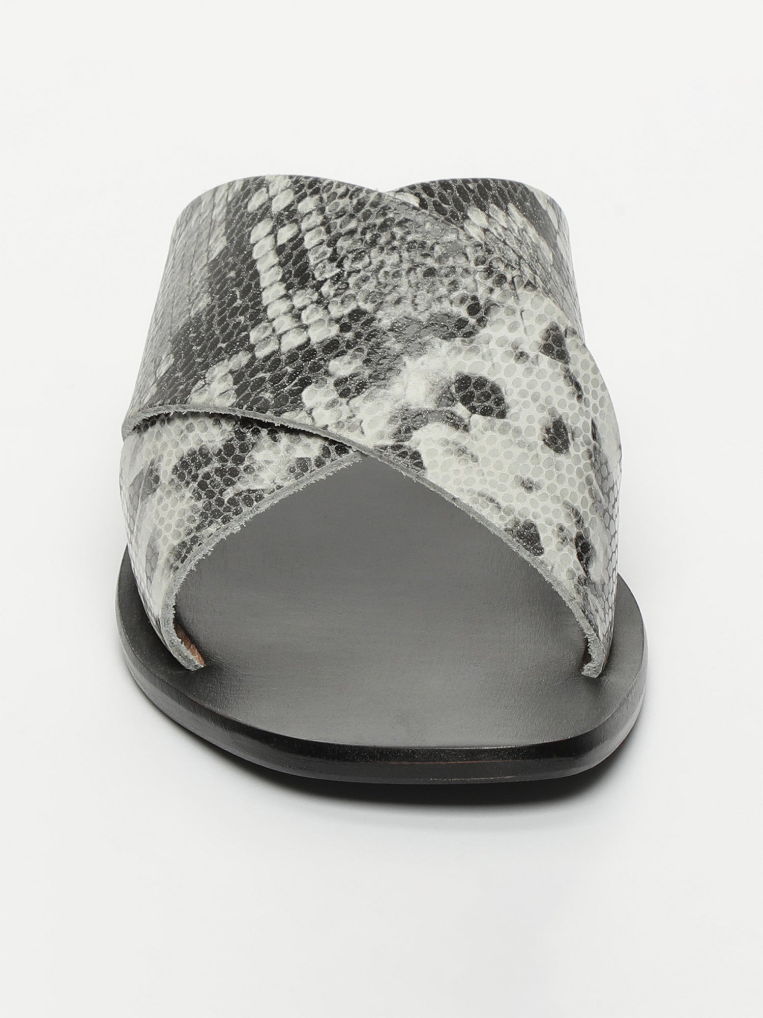 IGGY sandales en cuir python noir