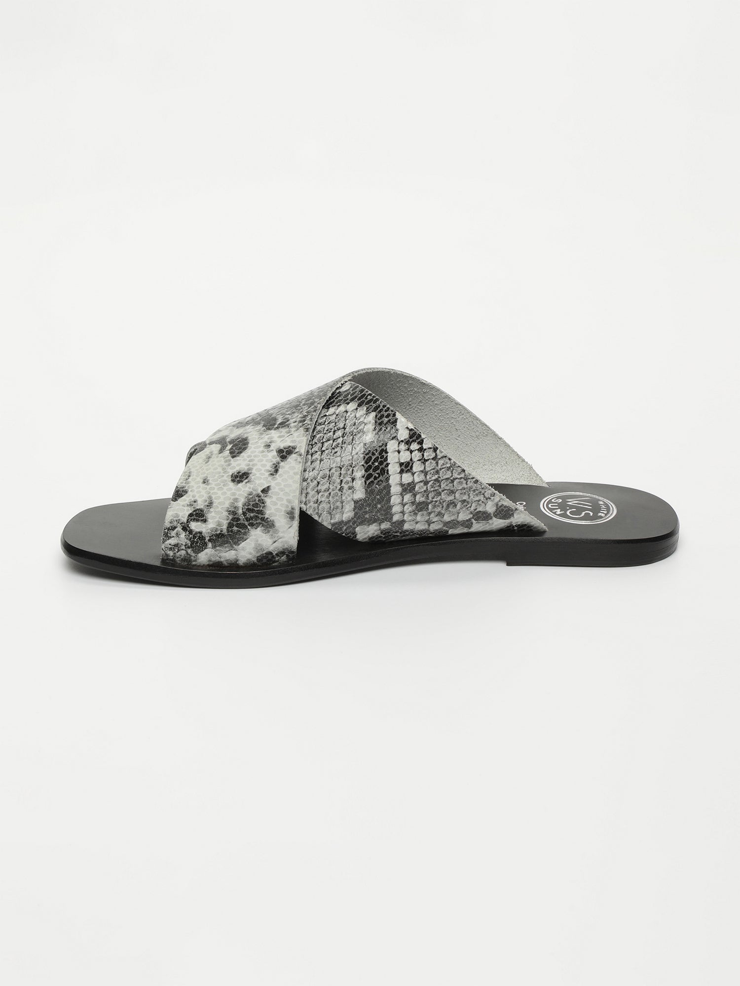 IGGY sandales en cuir python noir