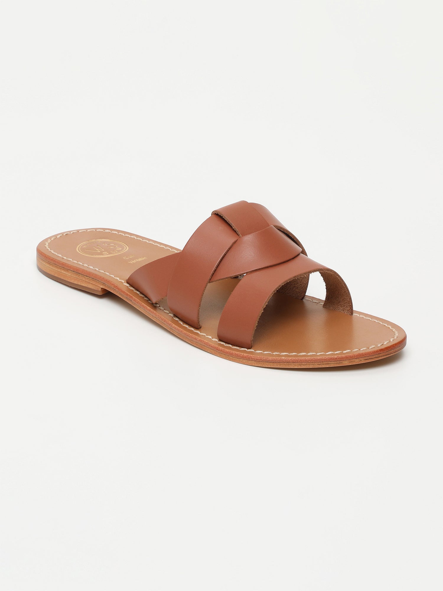 NOHAM mules en cuir camel