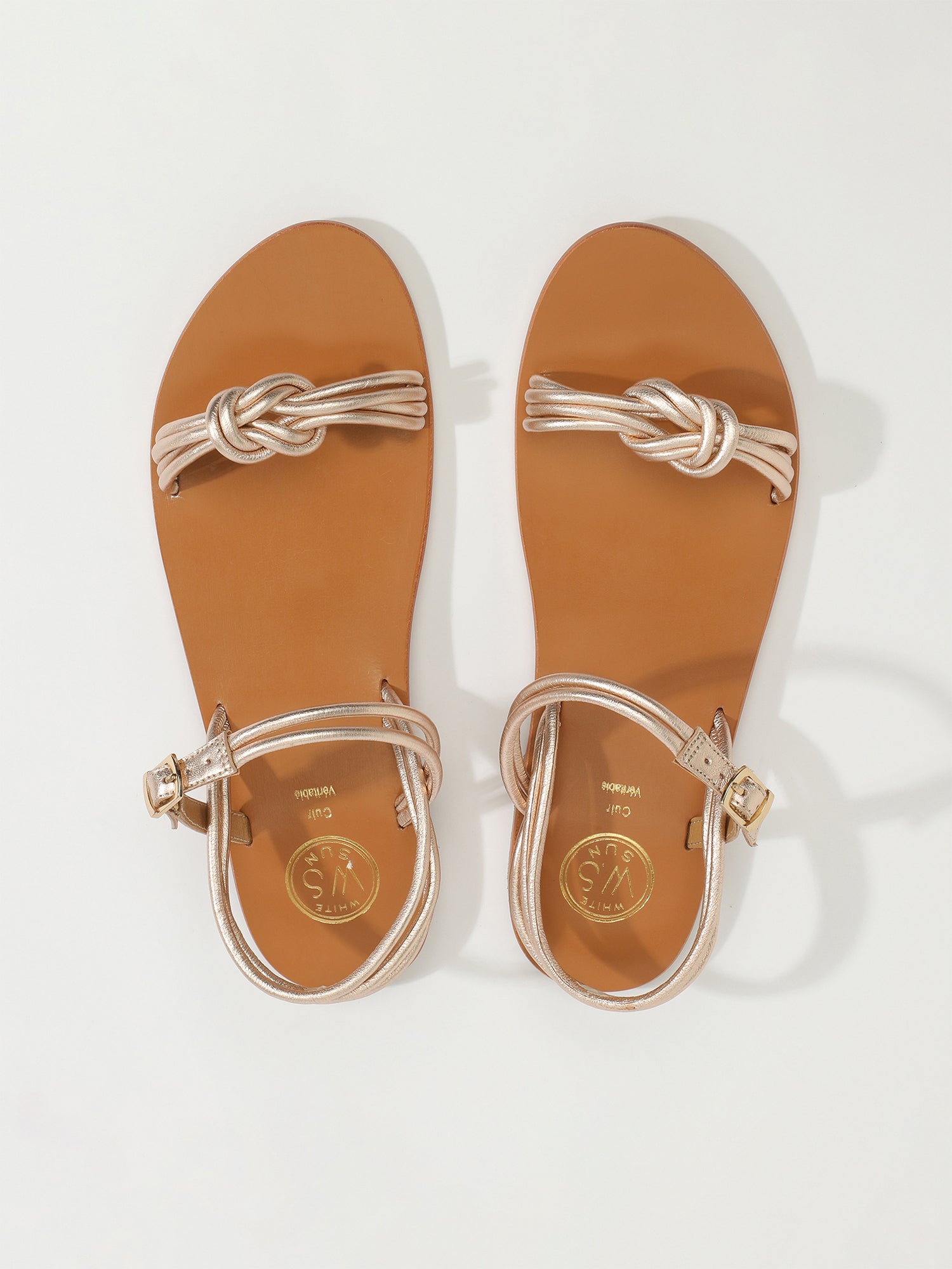 LIRASOU sandales en cuir or rose