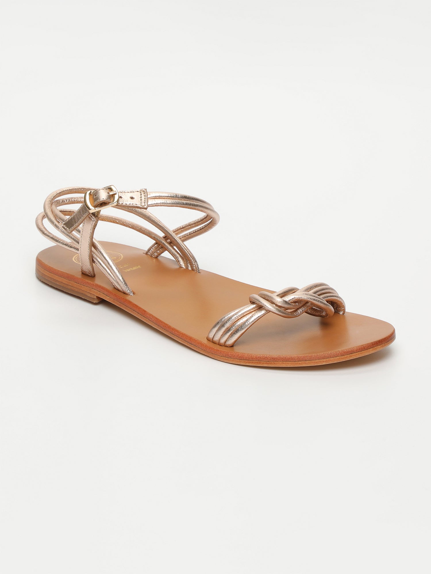 LIRASOU sandales en cuir or rose