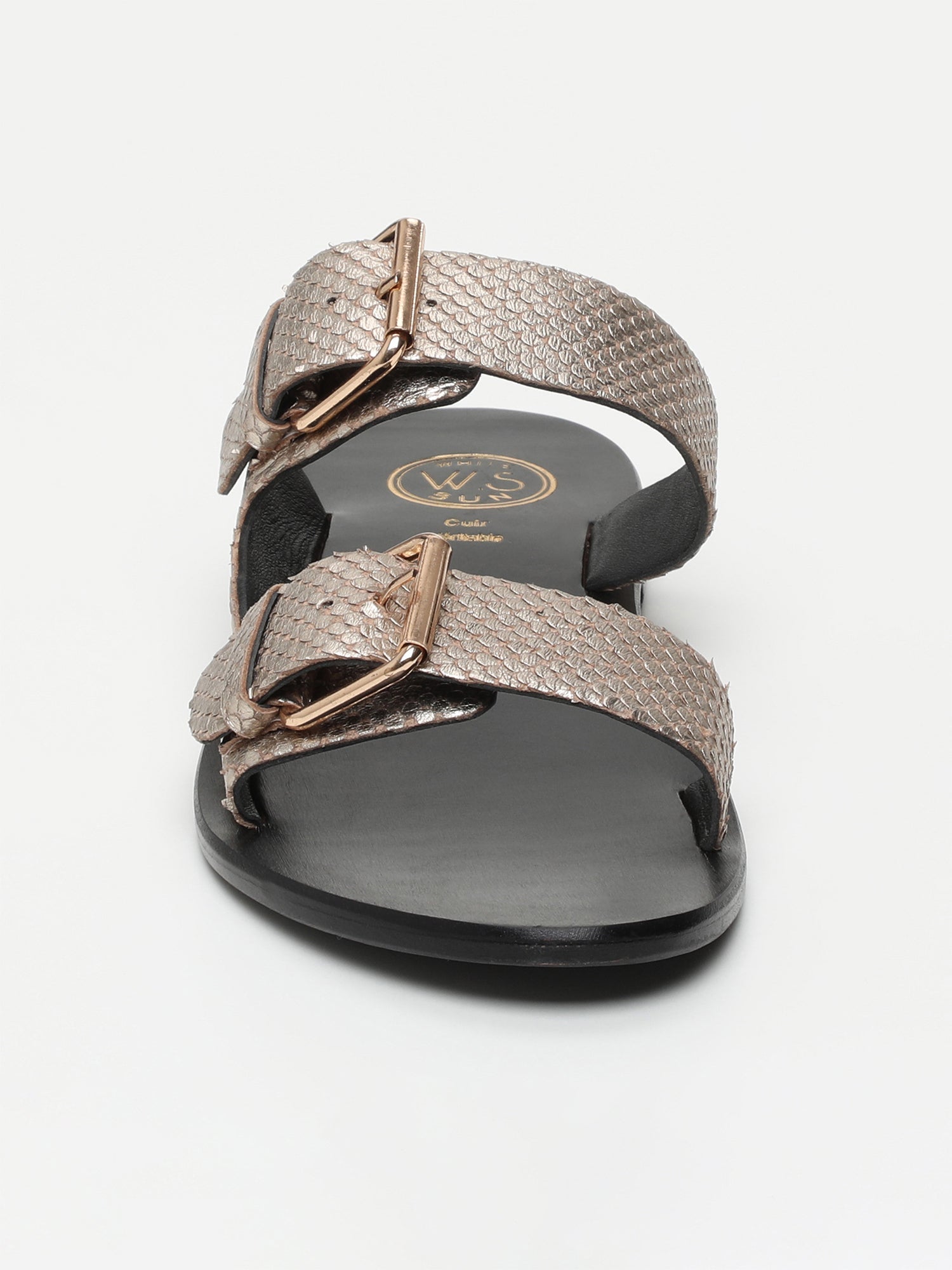 EDEN mules en cuir écailles