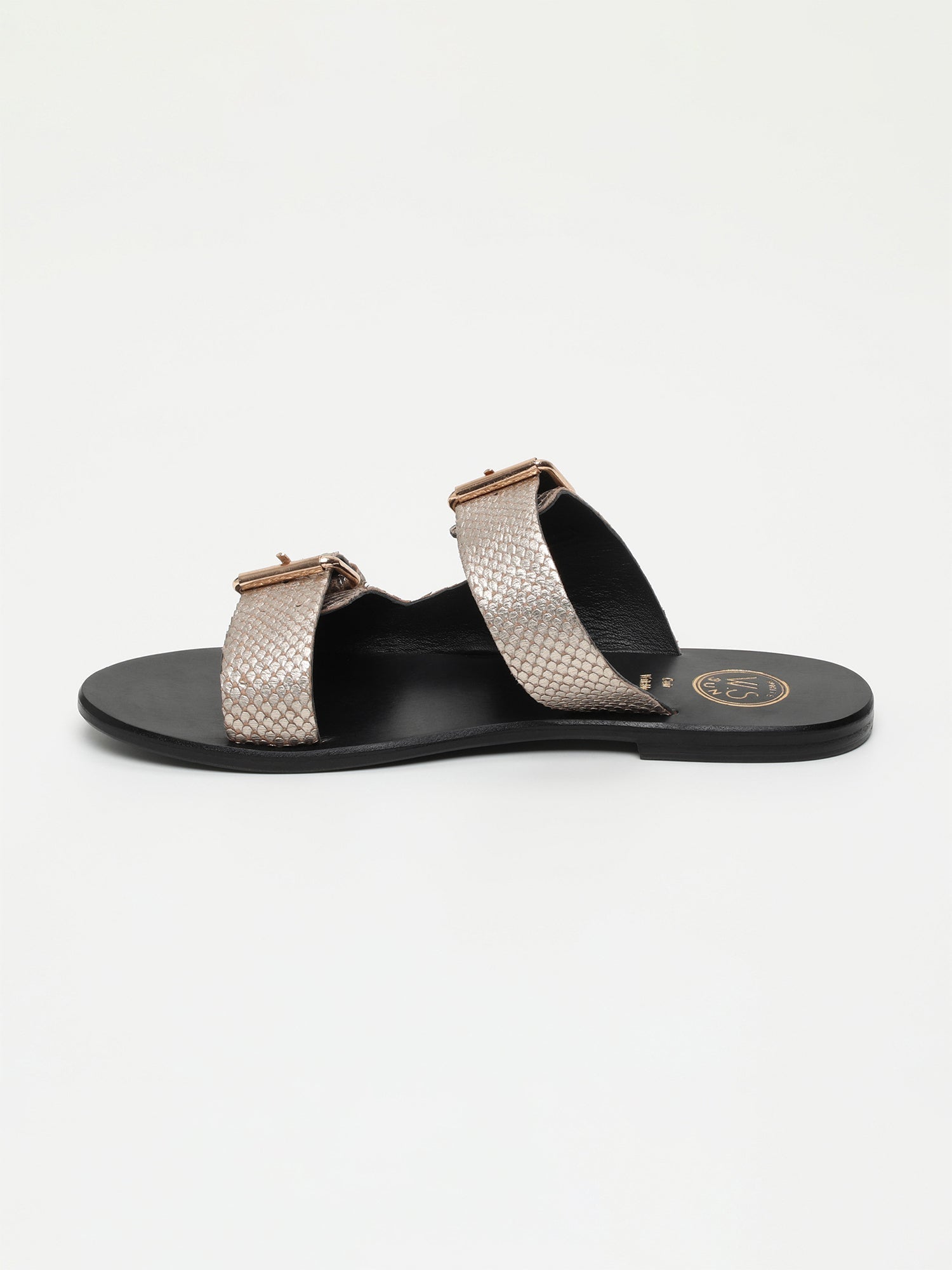 EDEN mules en cuir écailles