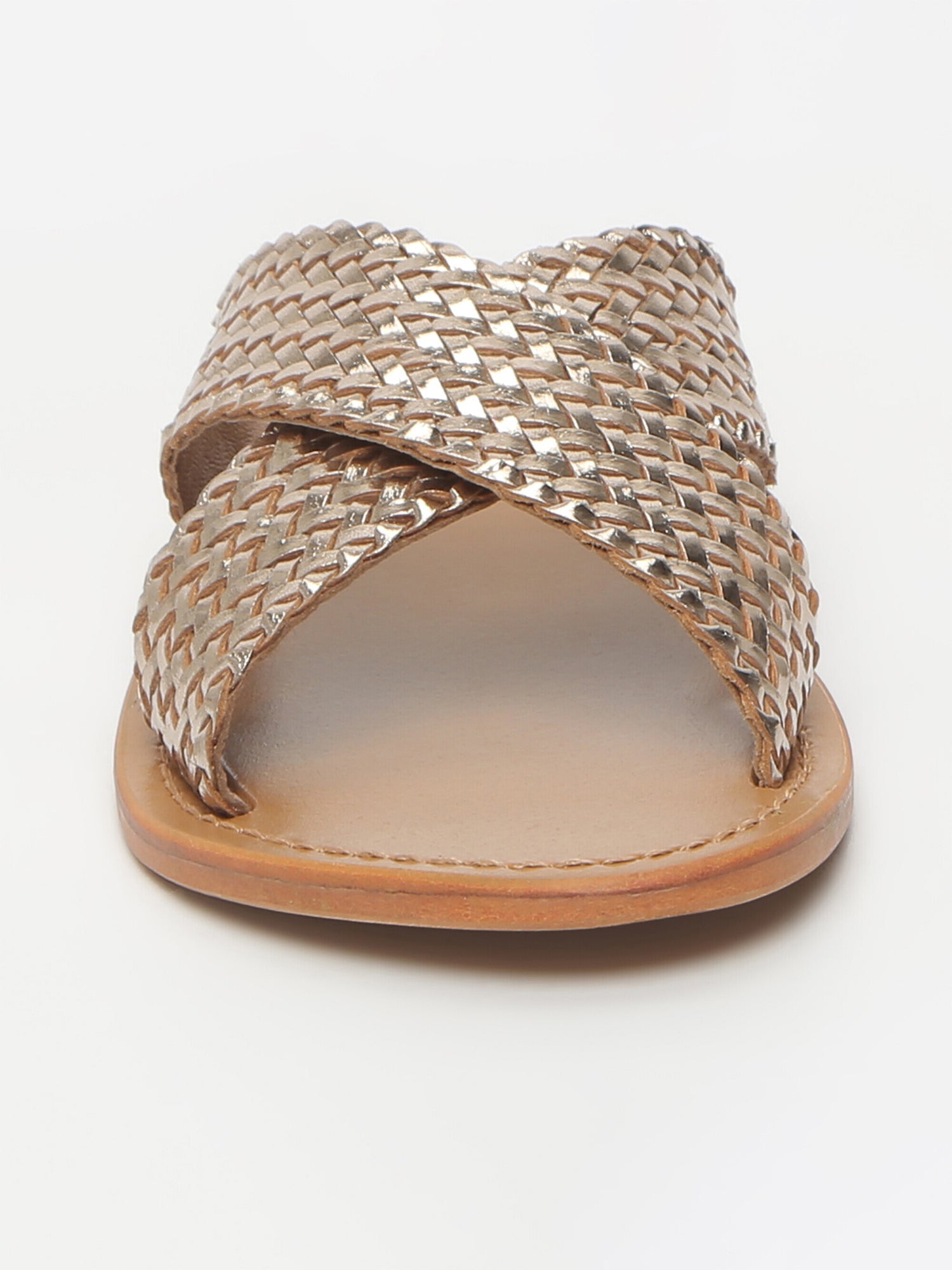 MALVARROSA mules tresse en cuir or