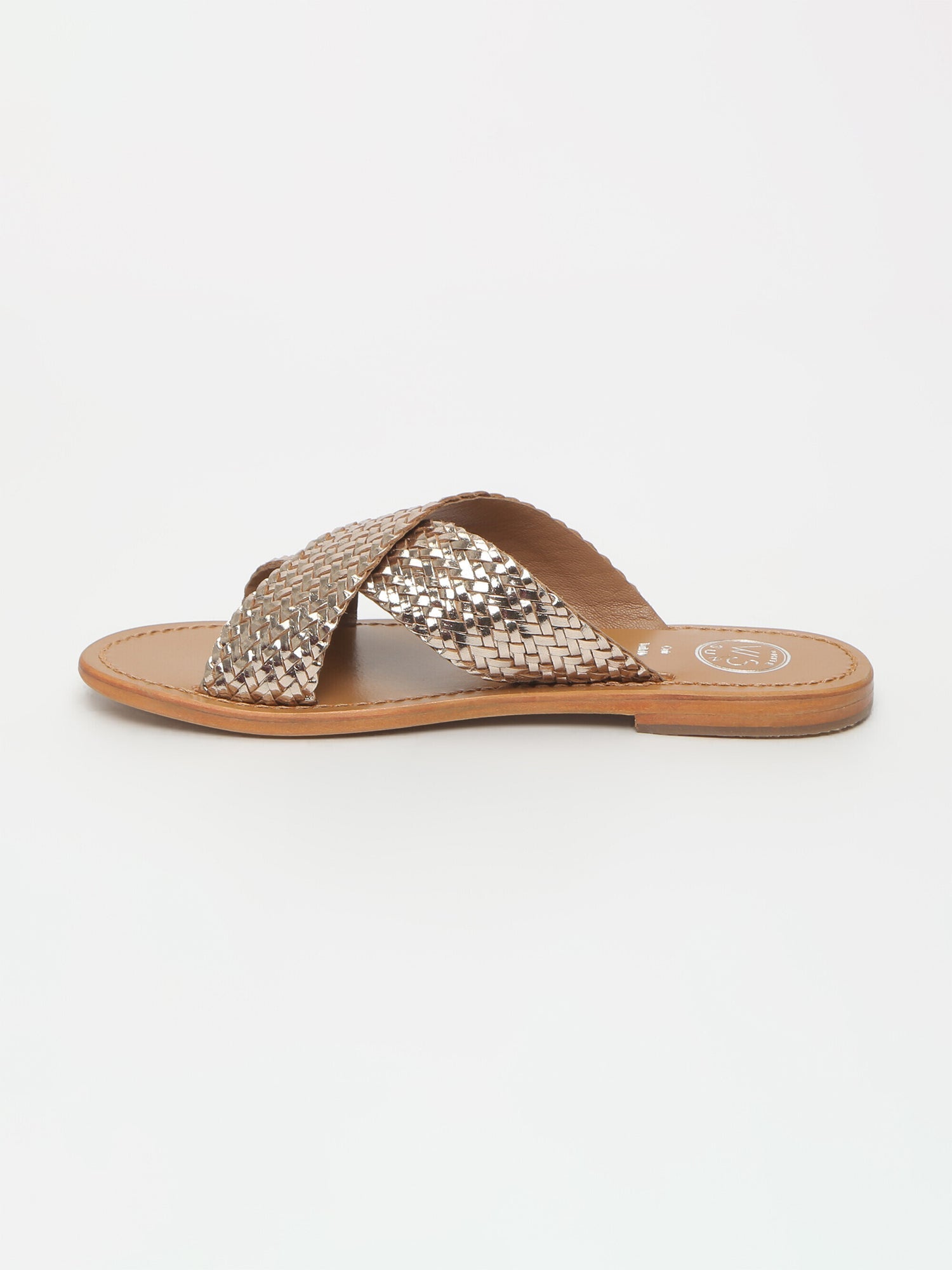 MALVARROSA mules tresse en cuir or