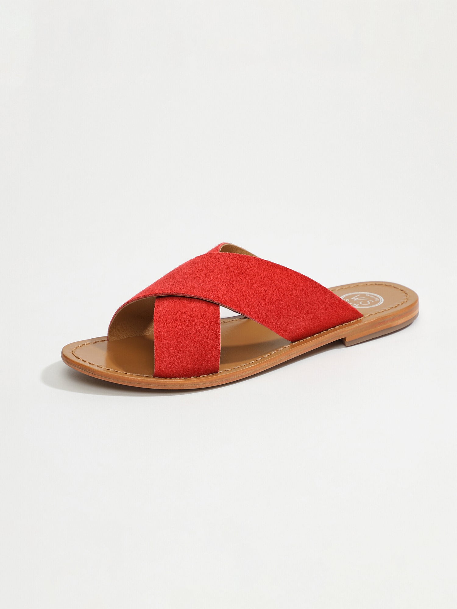 LANRUEN mules en cuir rouge