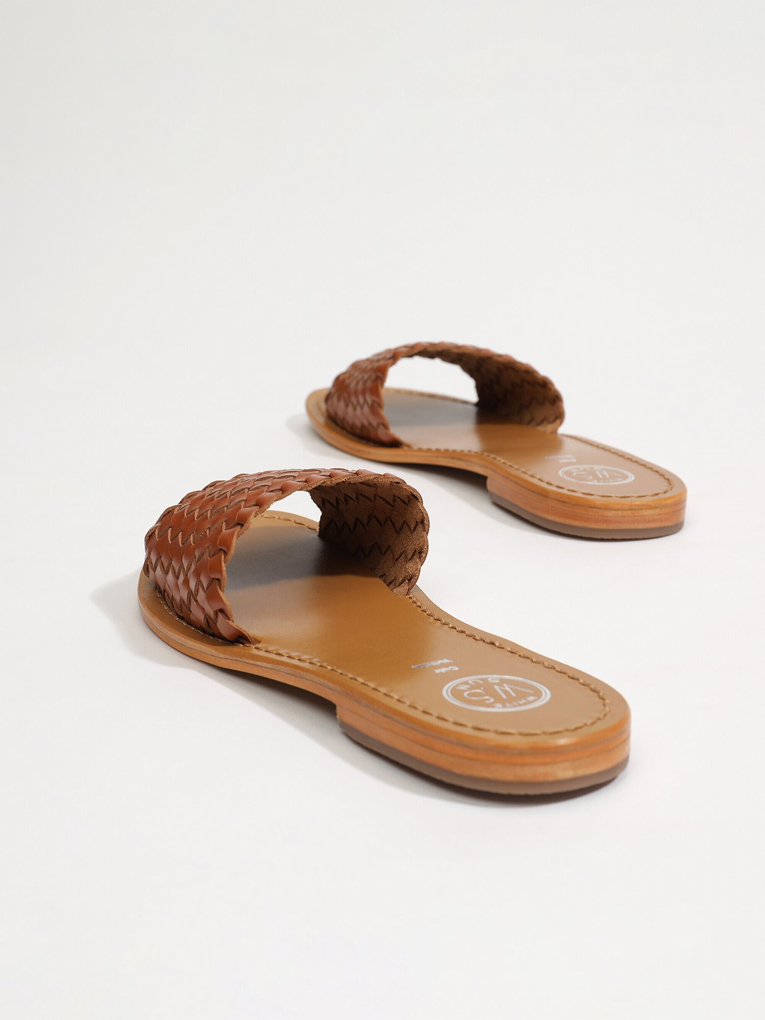 CANDIDA mules tresse en cuir camel
