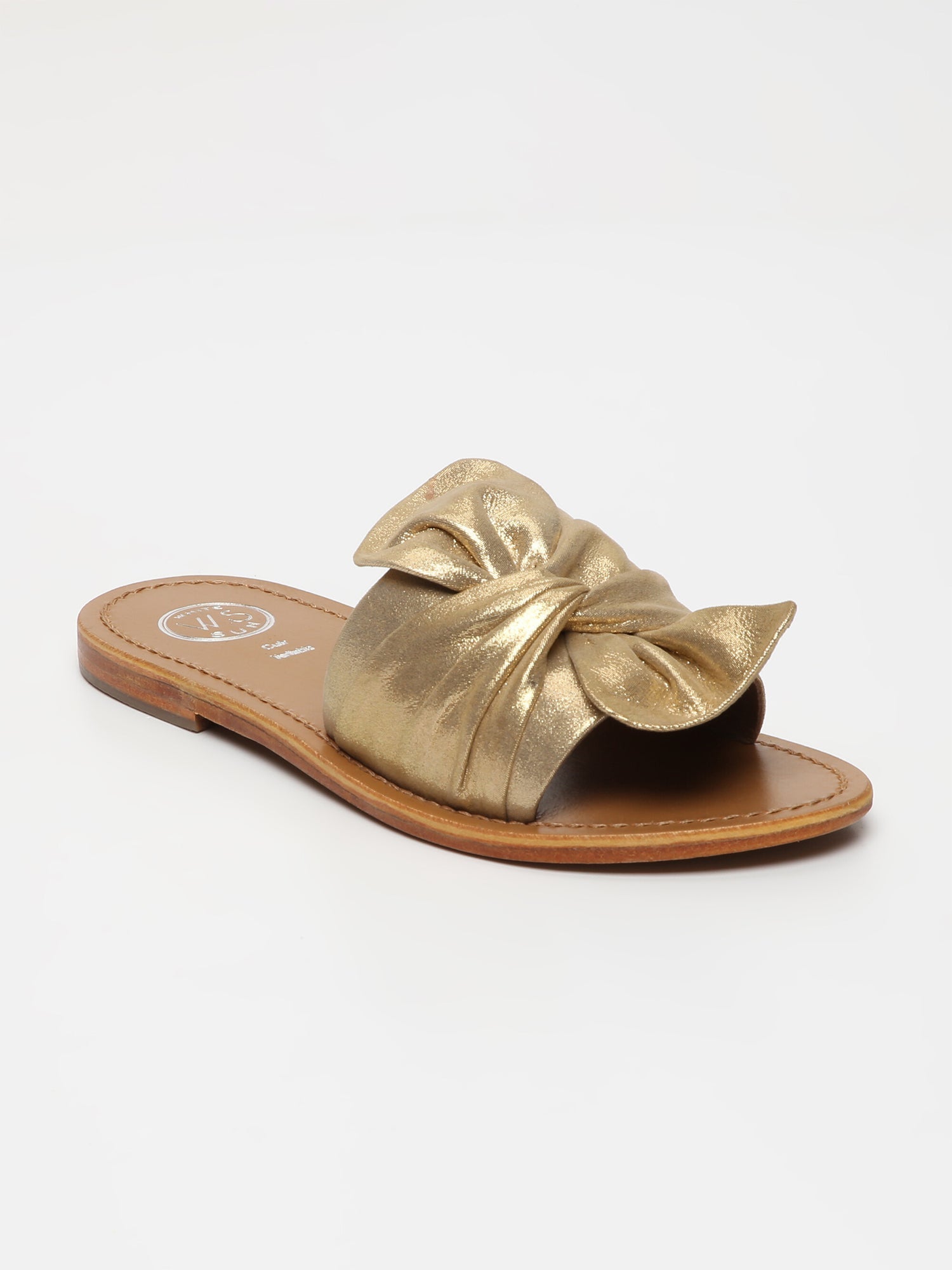 SIMPATICA mules fantaisie en cuir or holographique