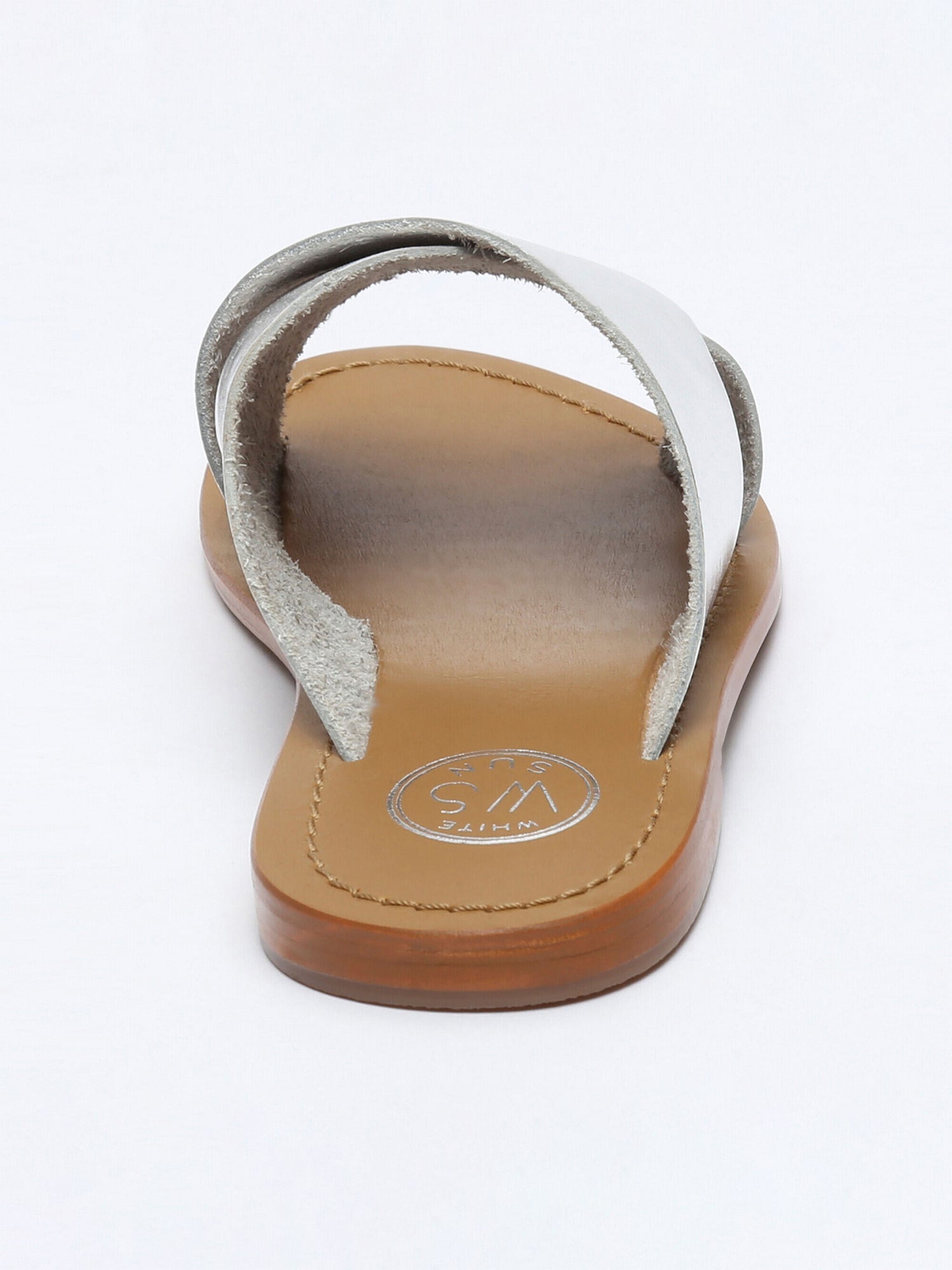 LANRUEN mules en cuir argent