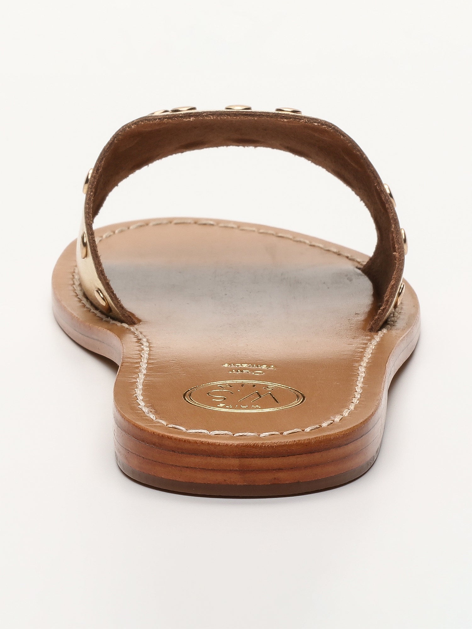 BOIPEBA sandales en cuir or foncé