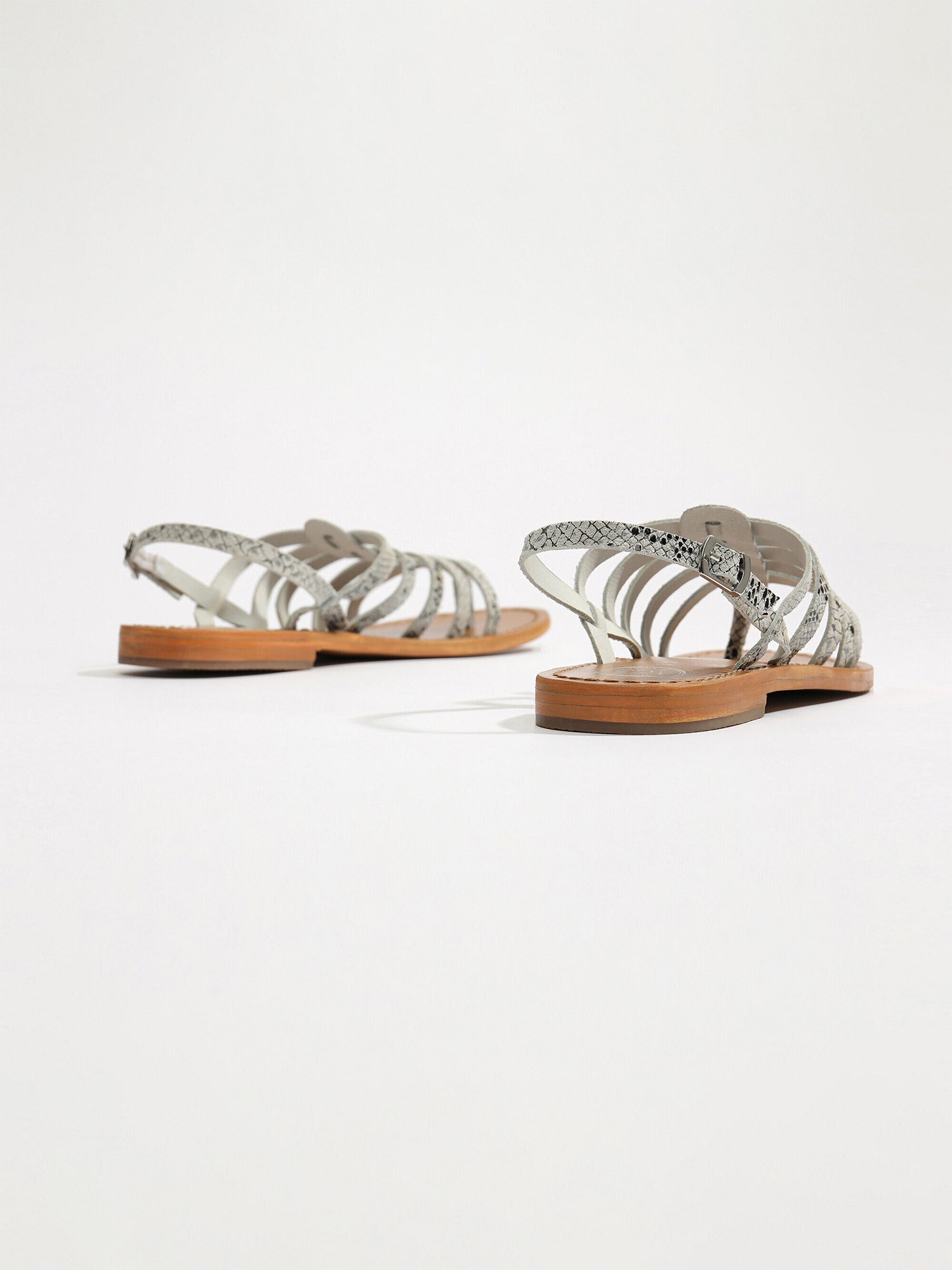 FUSINUS sandales spartiates animal en cuir serpent