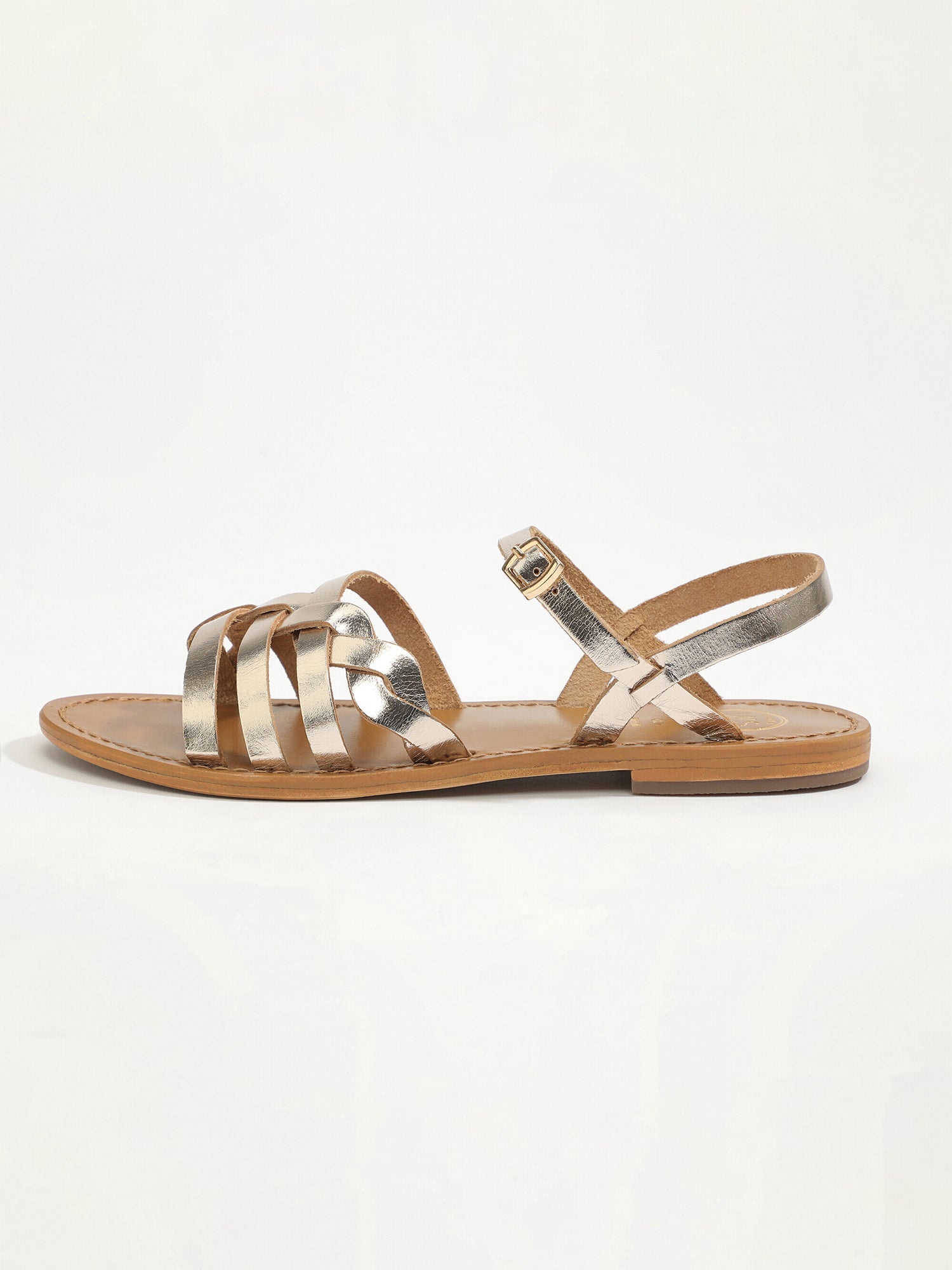 RUBRA sandales en cuir or clair