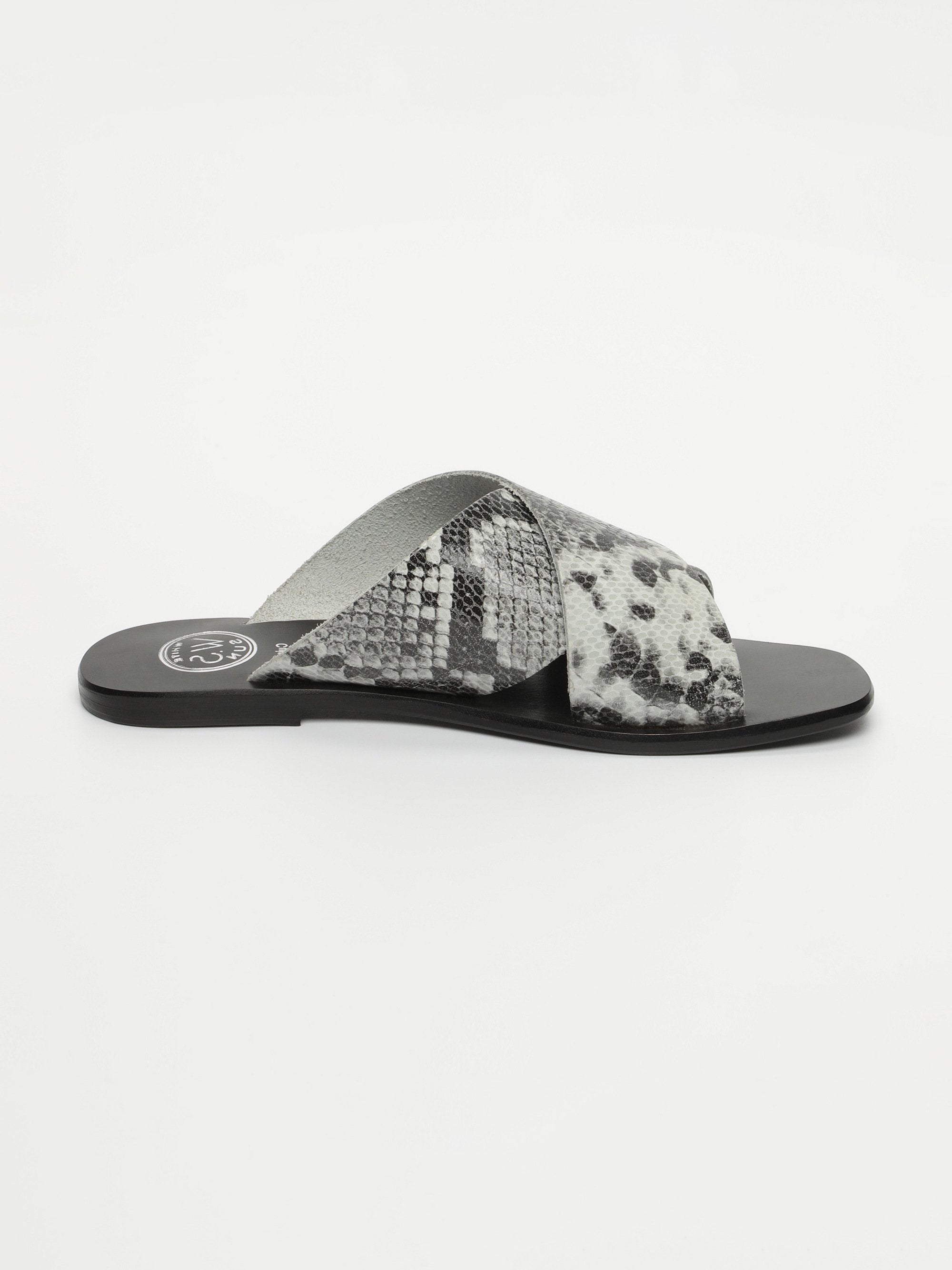 IGGY sandales en cuir python noir