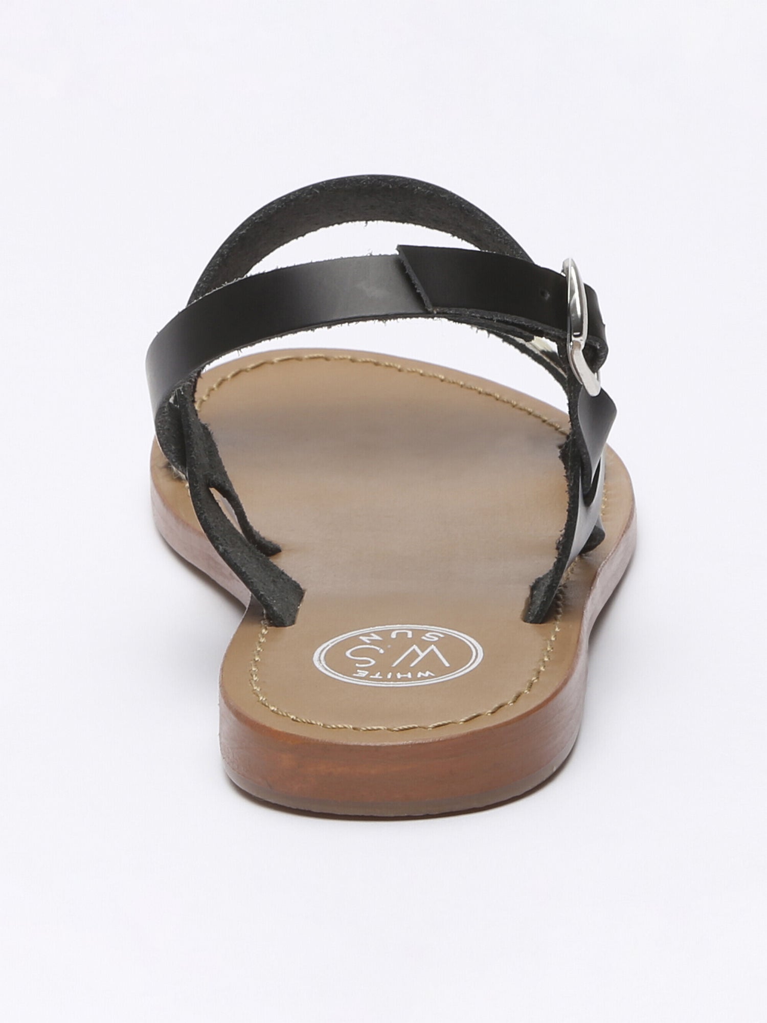 BURSA sandales animal bi-color en cuir noir et zebre