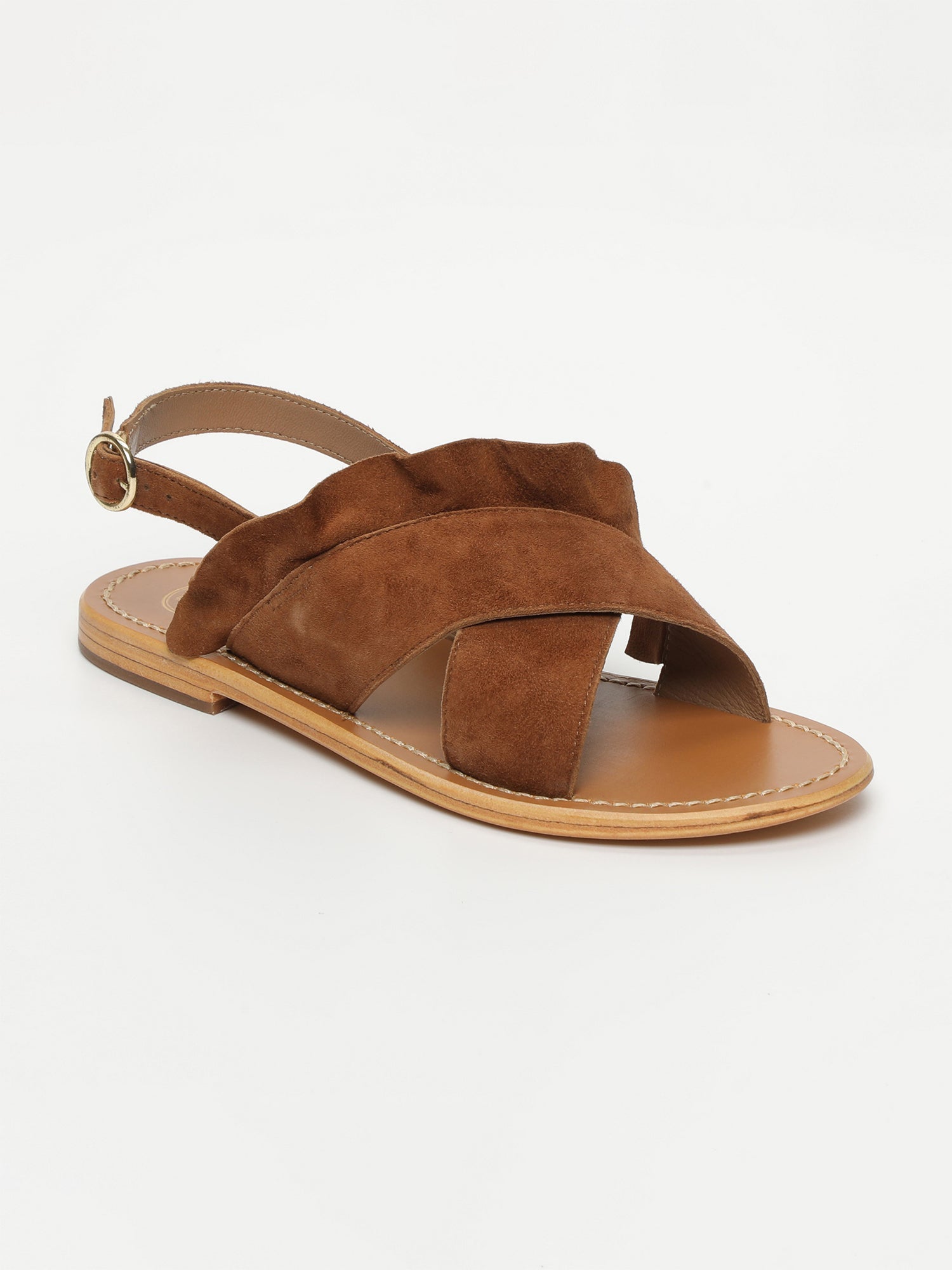 LILLY sandales en cuir camel