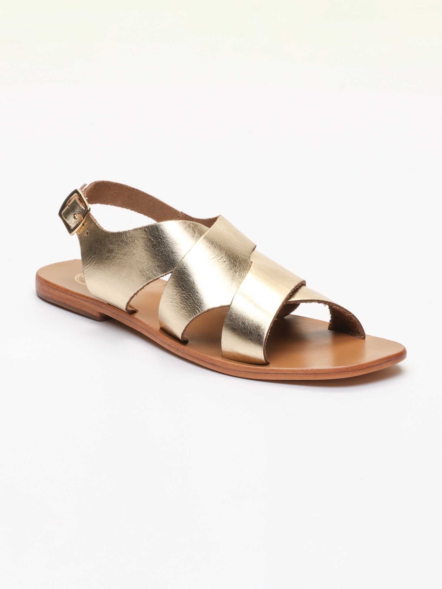 TAYLOR sandales en cuir or foncé