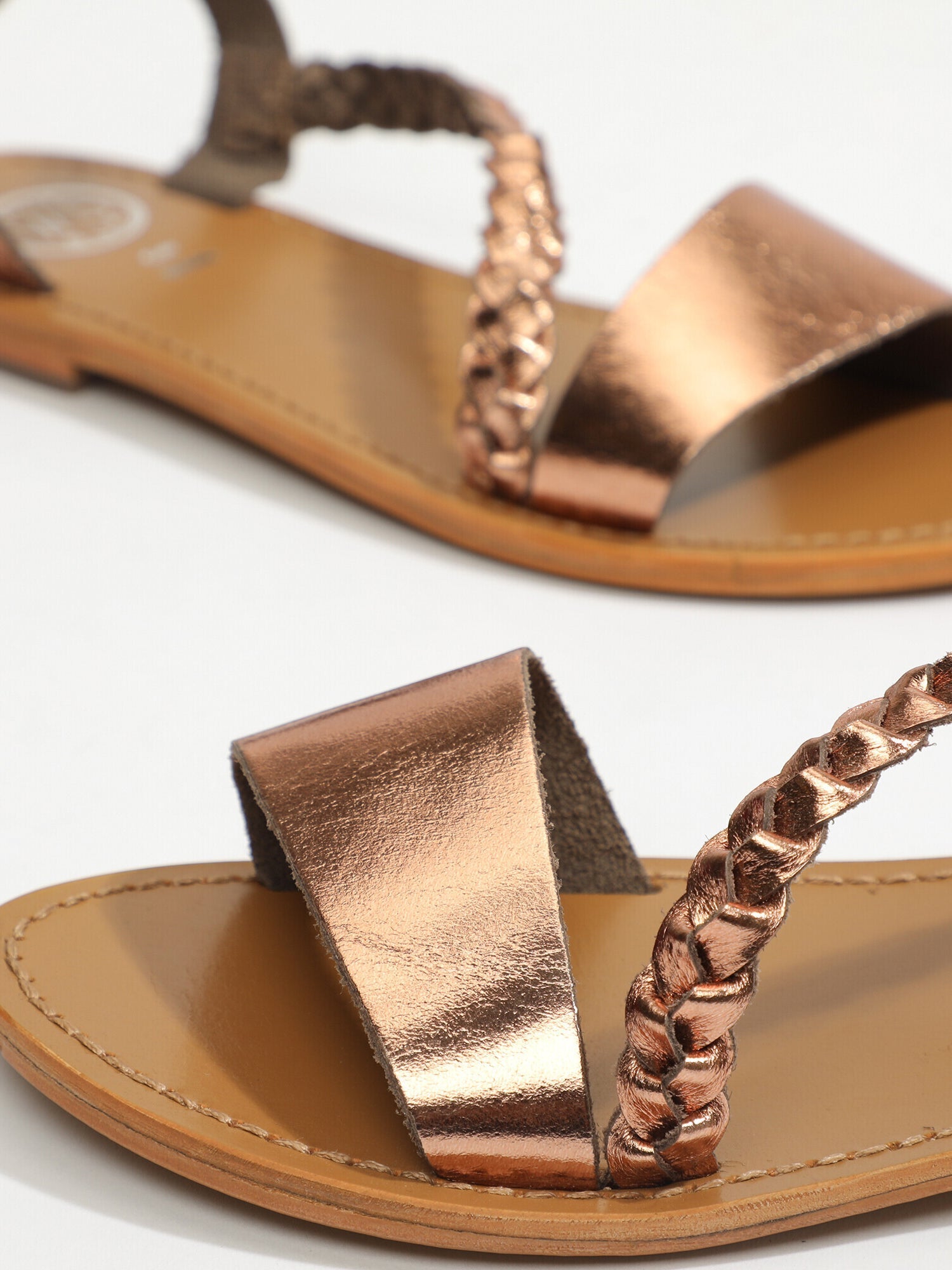 PUGLIA sandales bracelet de cheville en cuir bronze