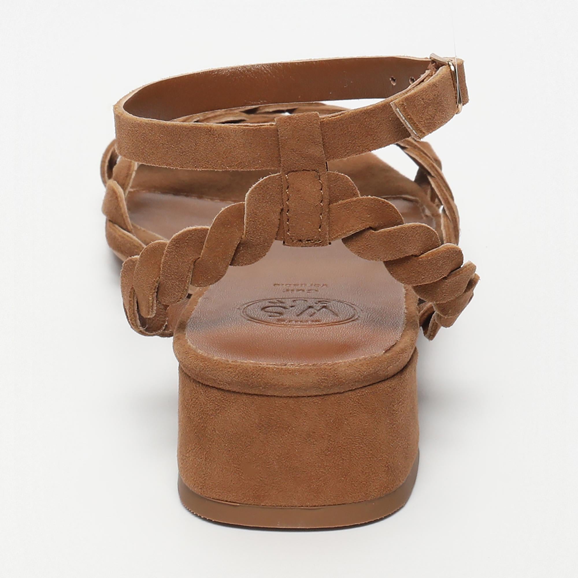 ACHI sandales talon bracelet de cheville en cuir brun