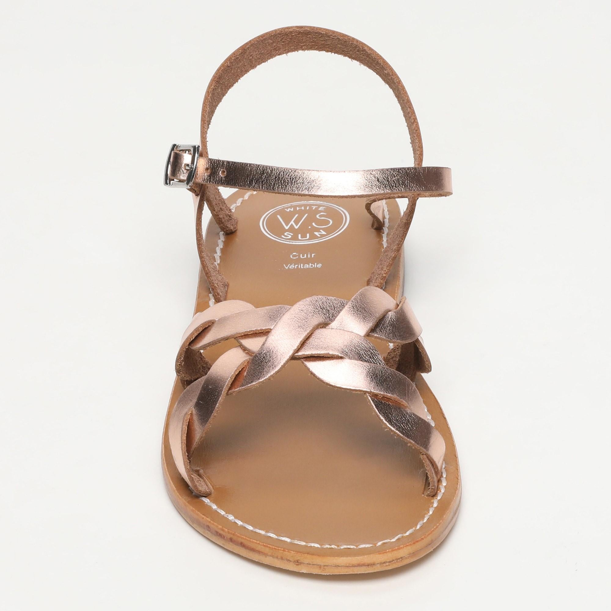 ALAJAR sandales en cuir or rose