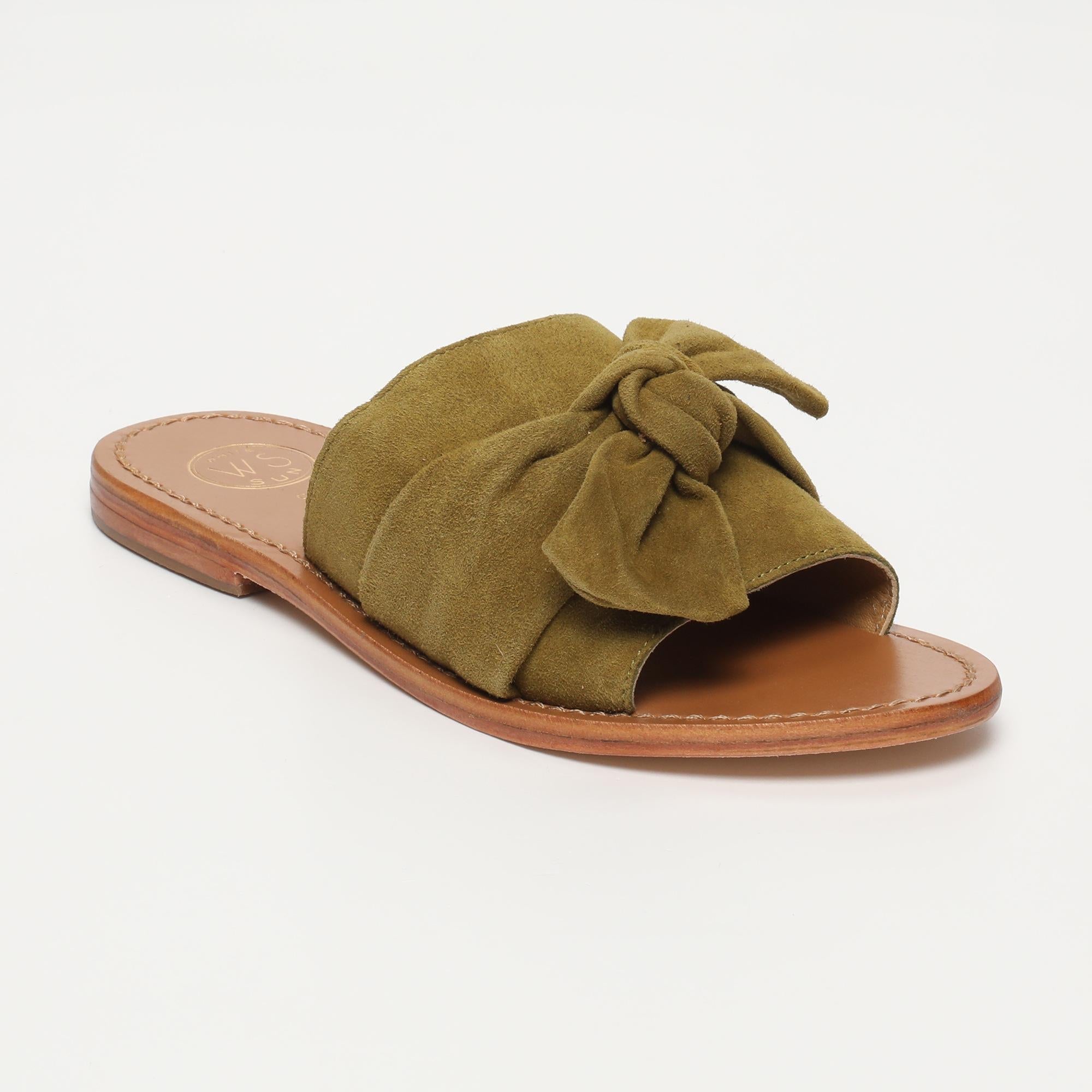 ALBA mules en cuir olive