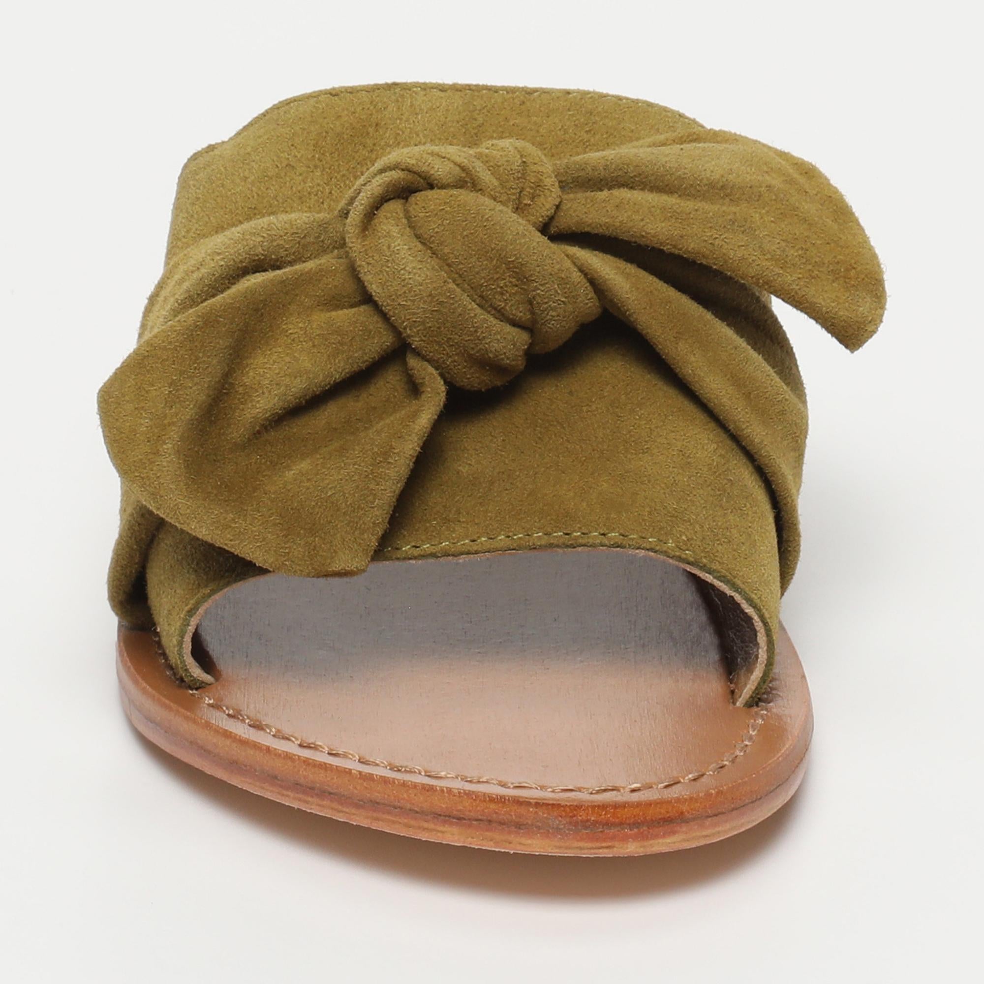 ALBA mules en cuir olive