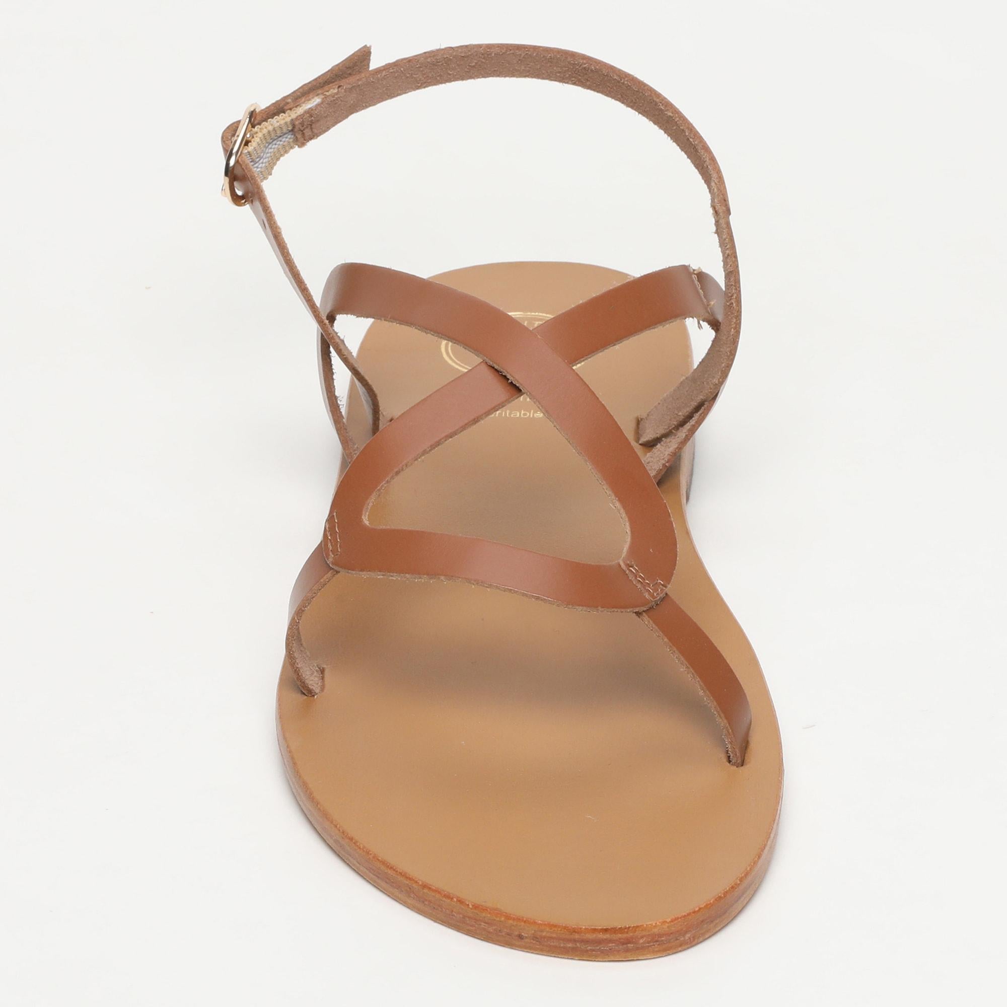 ALCOBA sandales en cuir camel