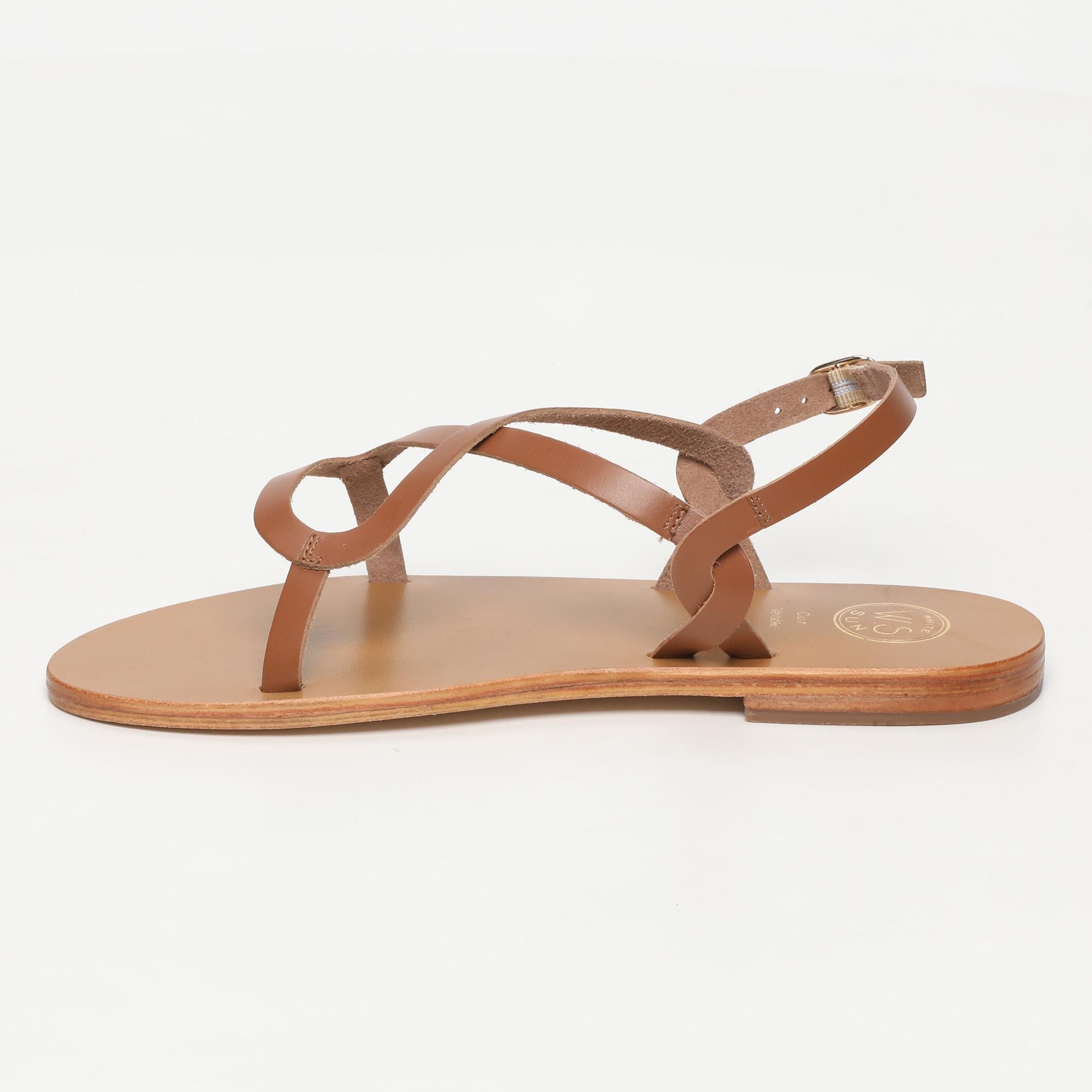 ALCOBA sandales en cuir camel