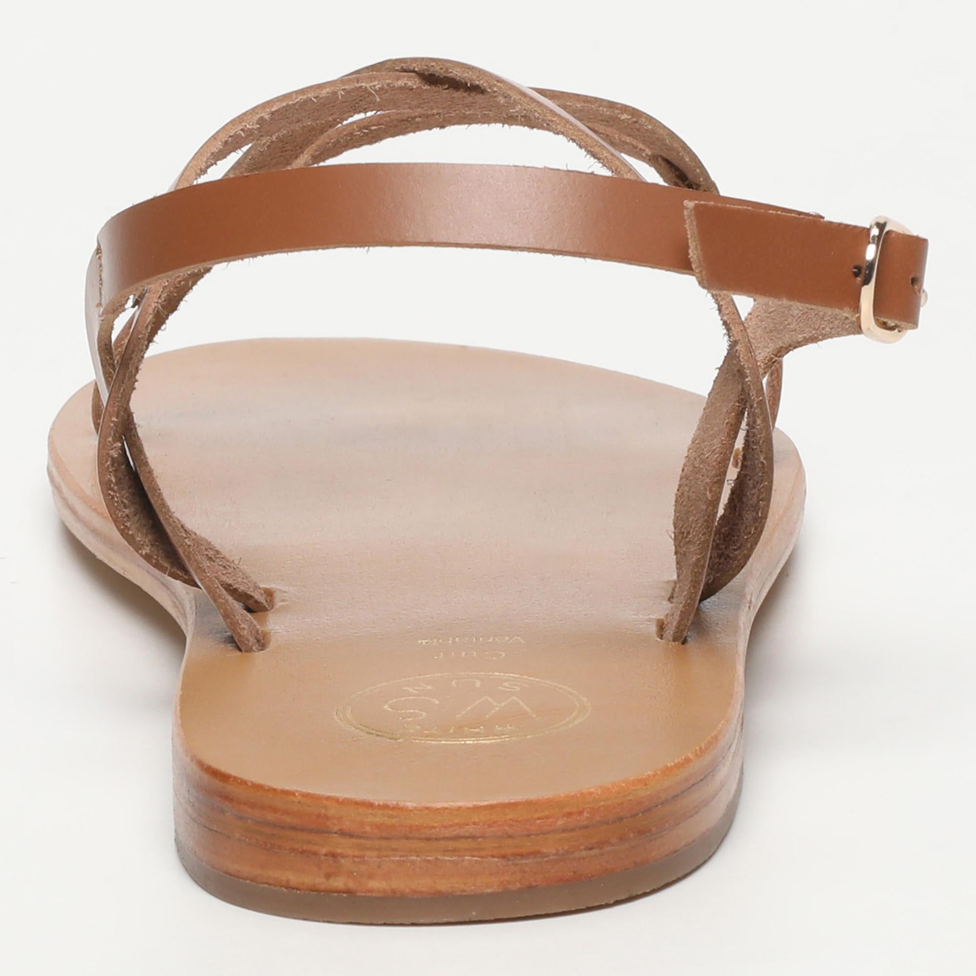 ALCOBA sandales en cuir camel