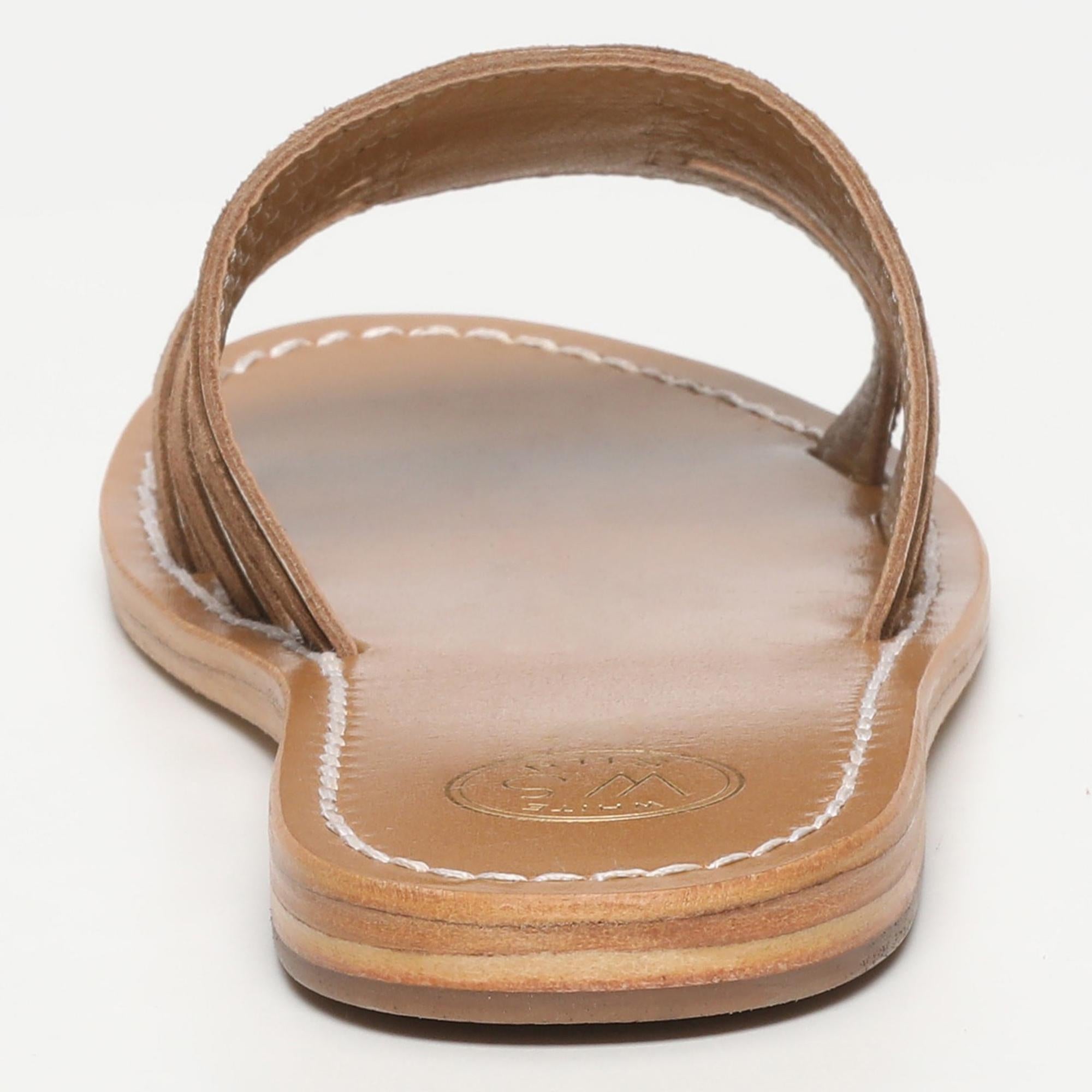 ALDEA mules bi-color en cuir camel et platine