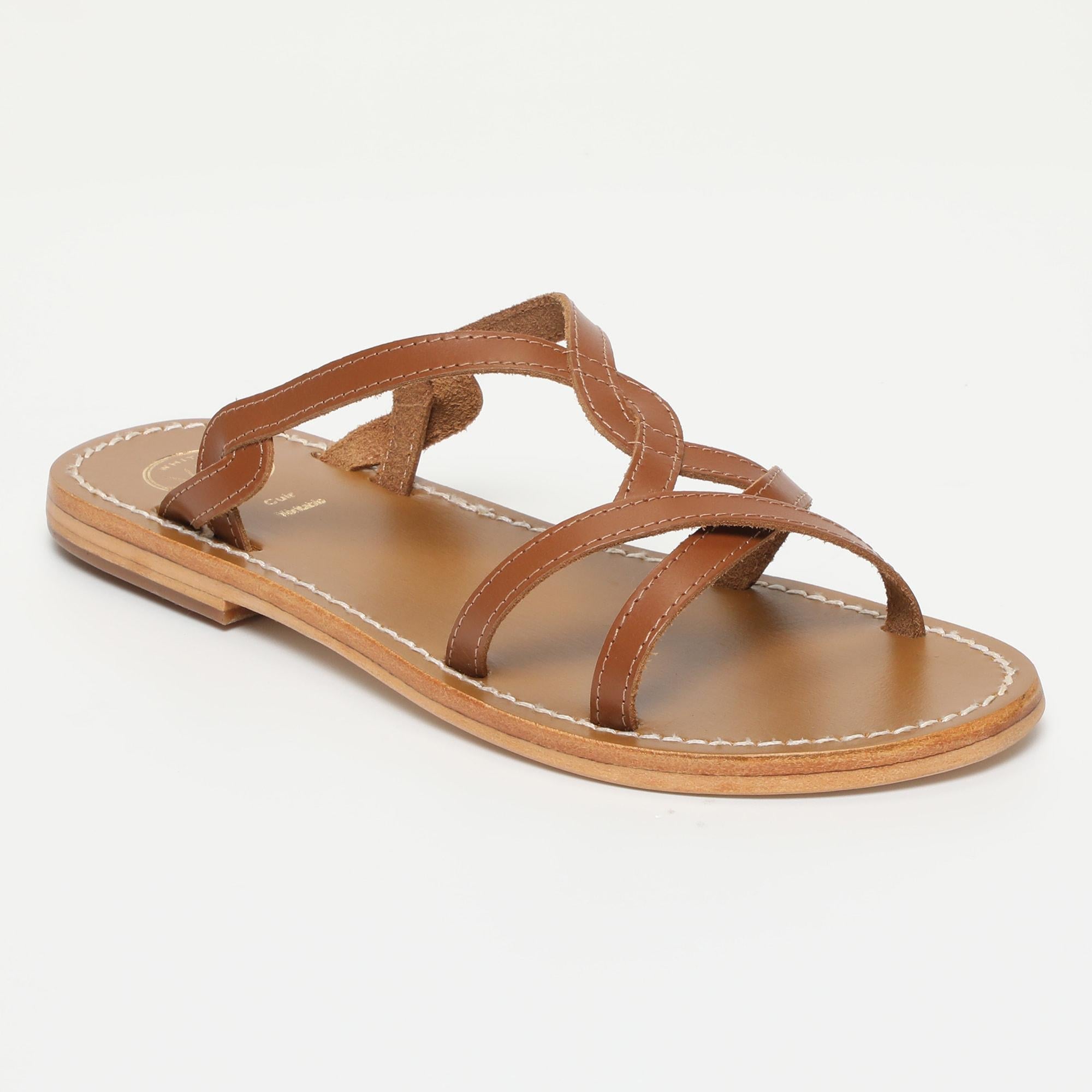 ALERIA mules en cuir camel