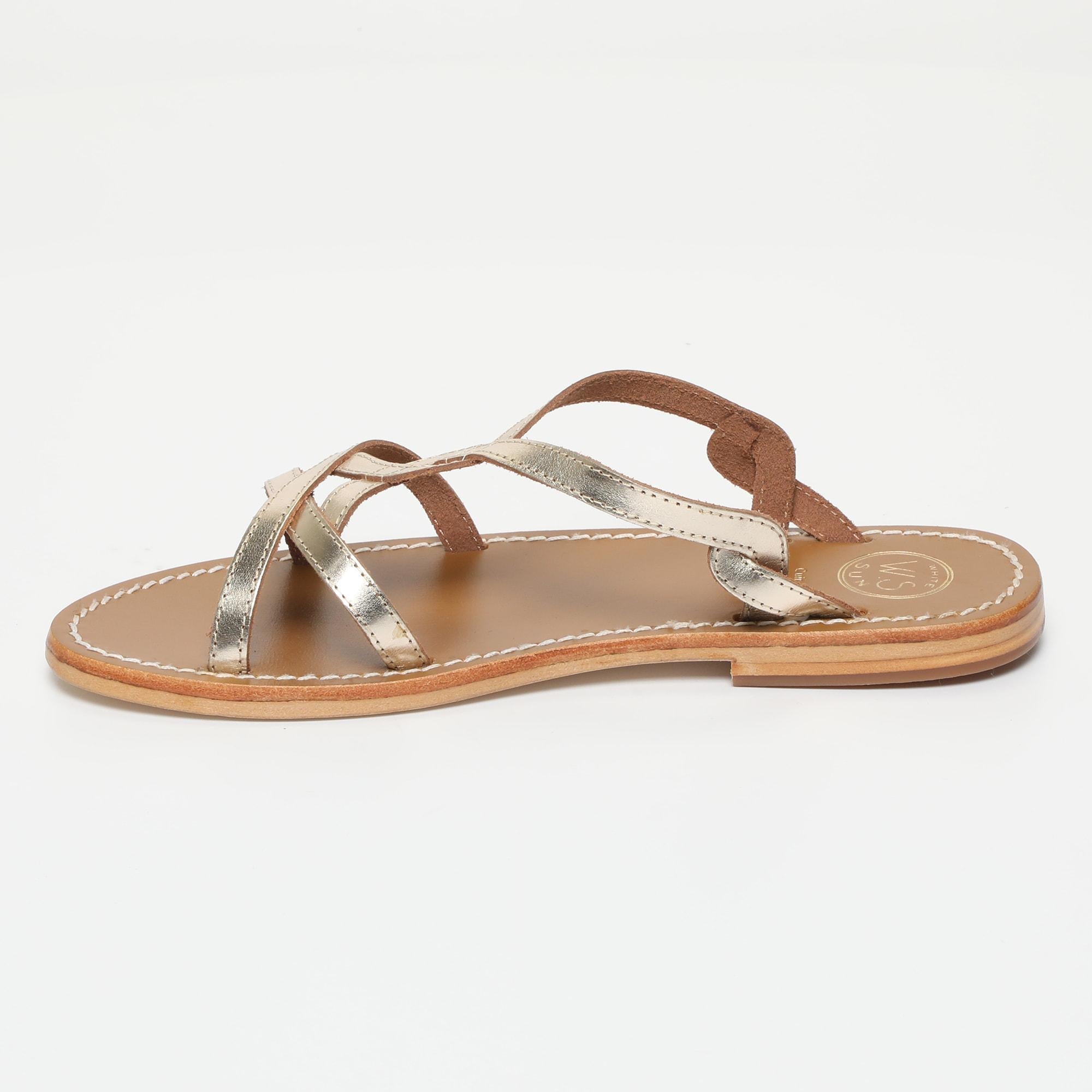 ALERIA mules en cuir or