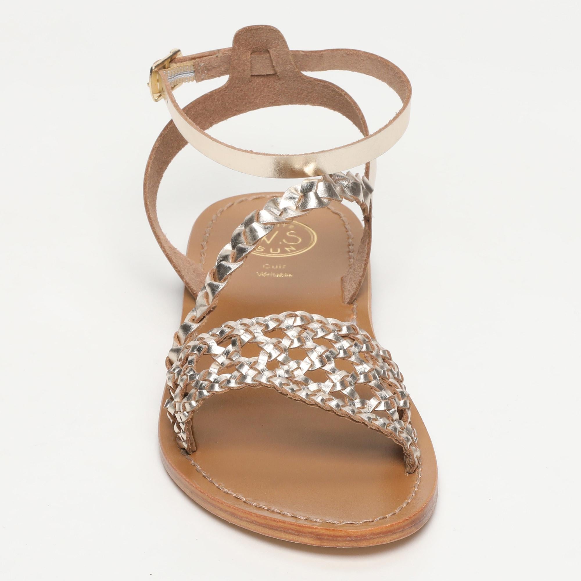 ALGETA sandales tresse en cuir or