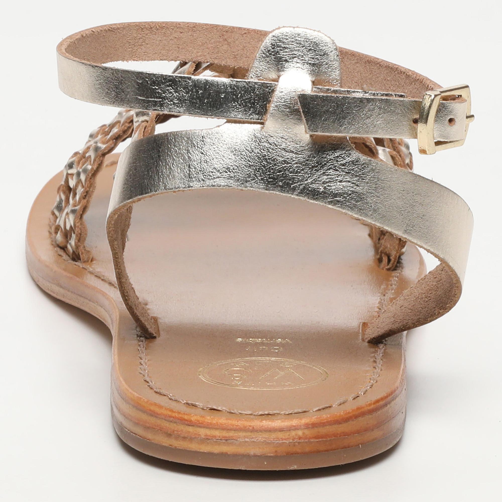ALGETA sandales tresse en cuir or