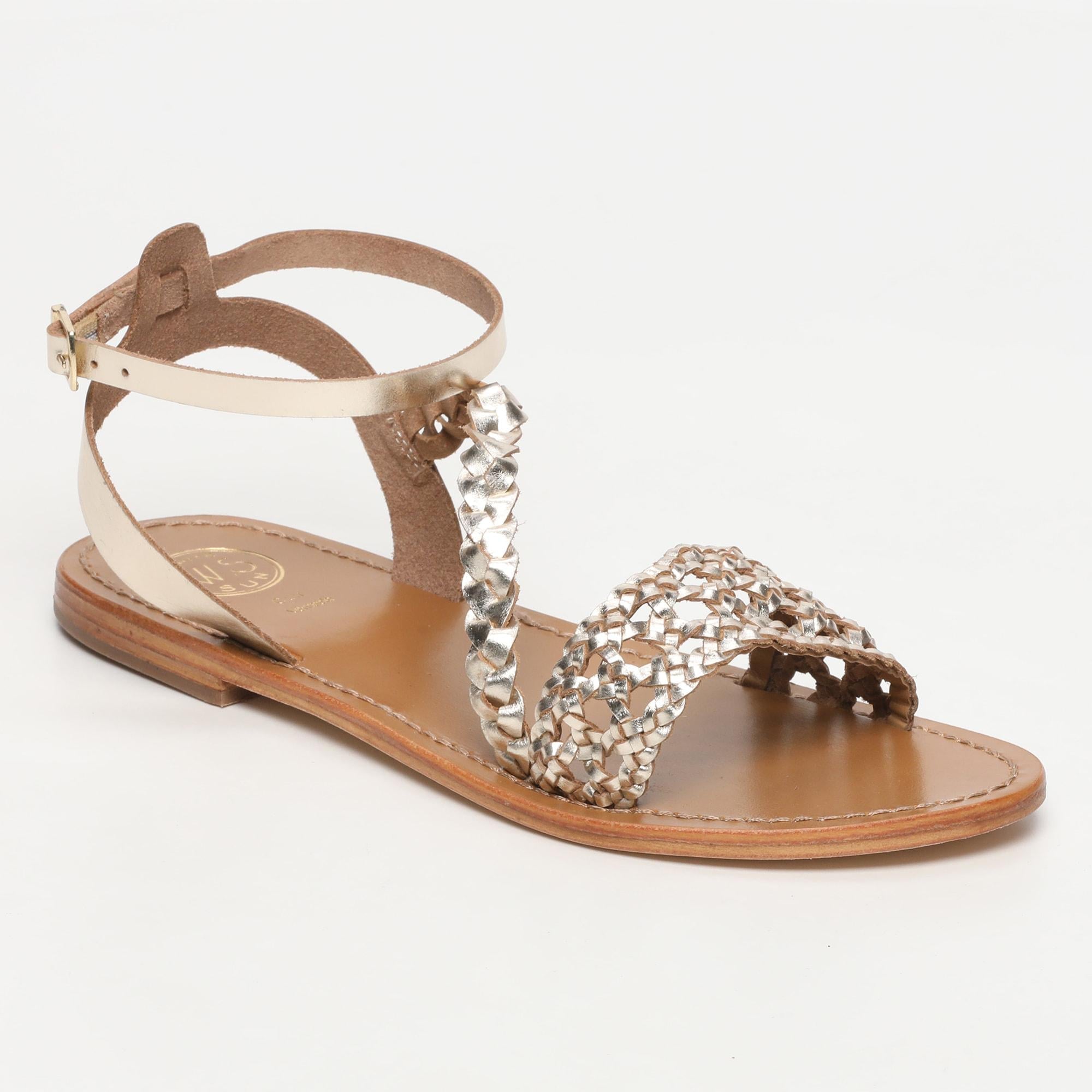 ALGETA sandales tresse en cuir or
