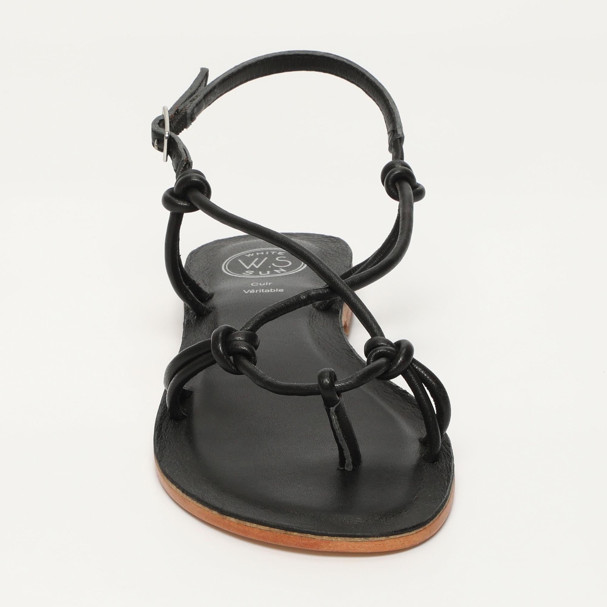 ALIMER sandales entre doigt en cuir noir