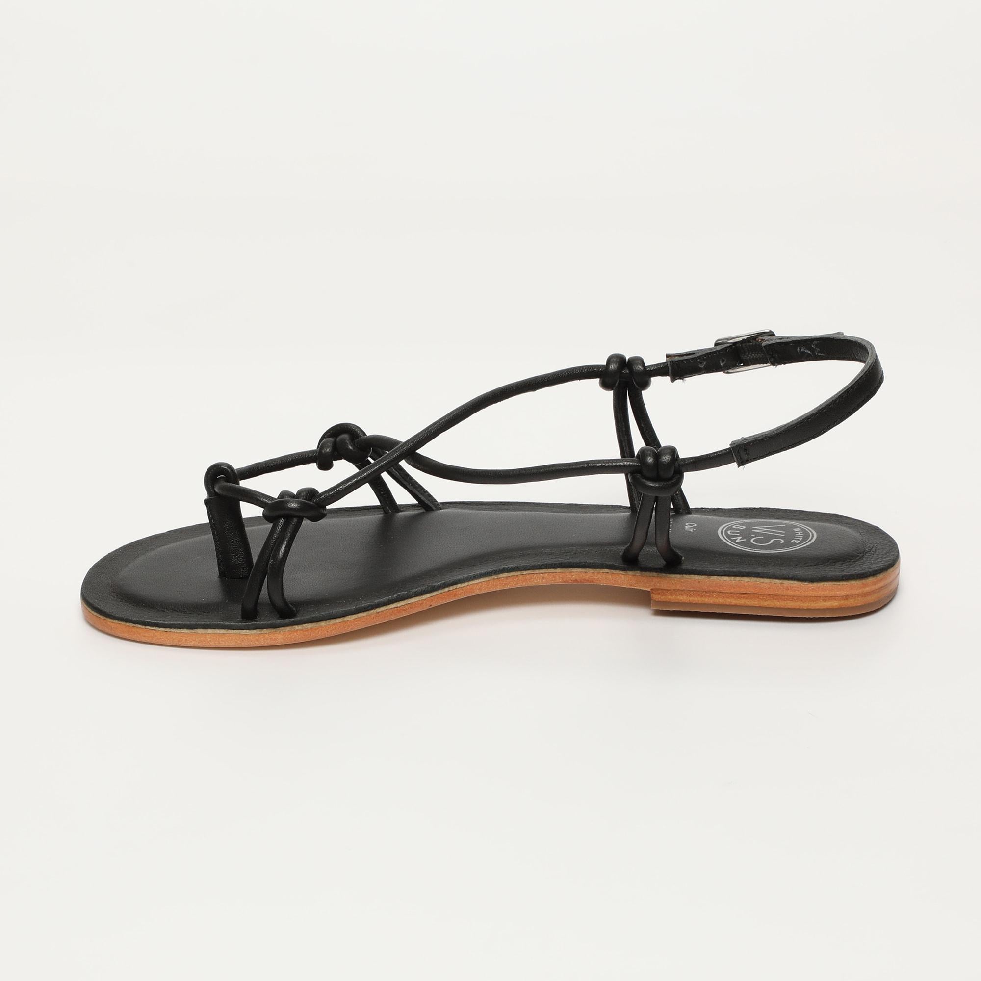 ALIMER sandales entre doigt en cuir noir