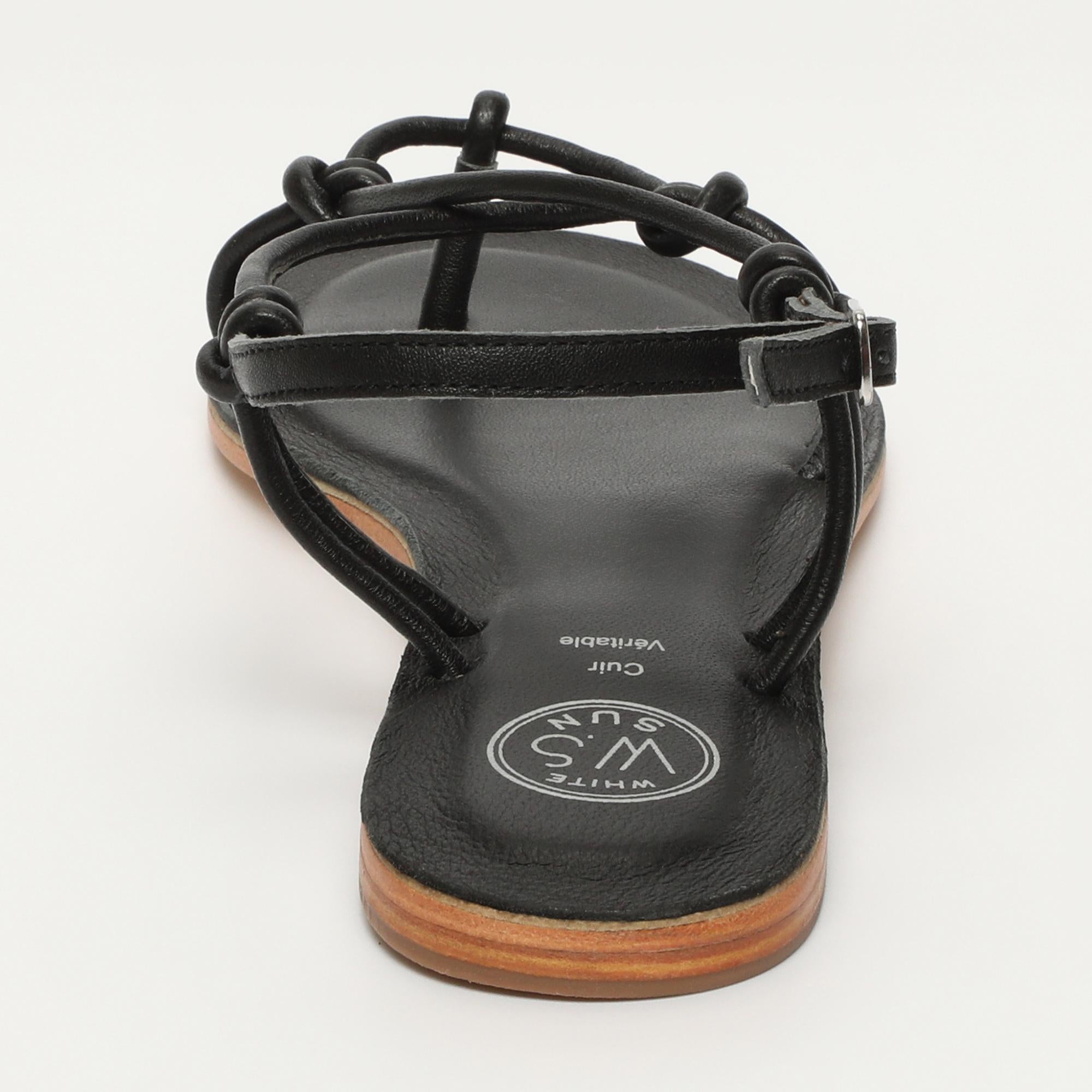 ALIMER sandales entre doigt en cuir noir