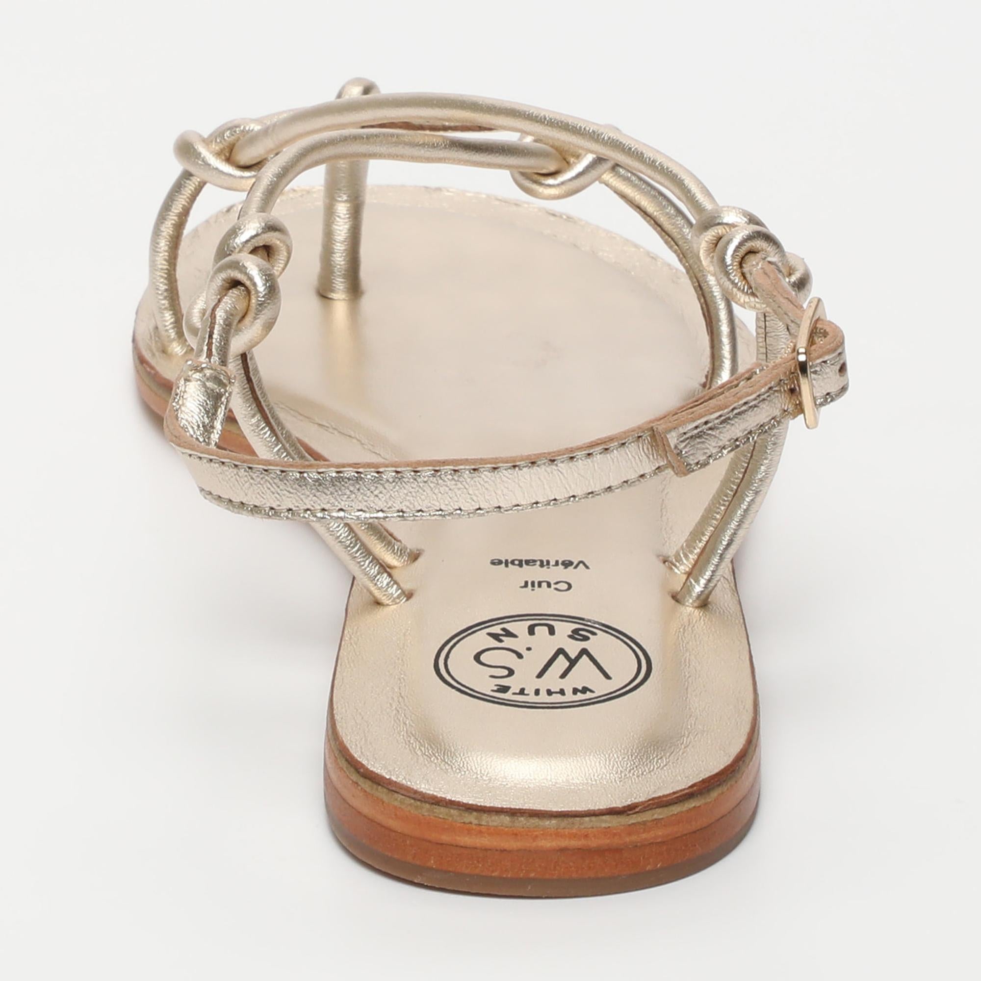 ALIMER sandales entre doigt en cuir or