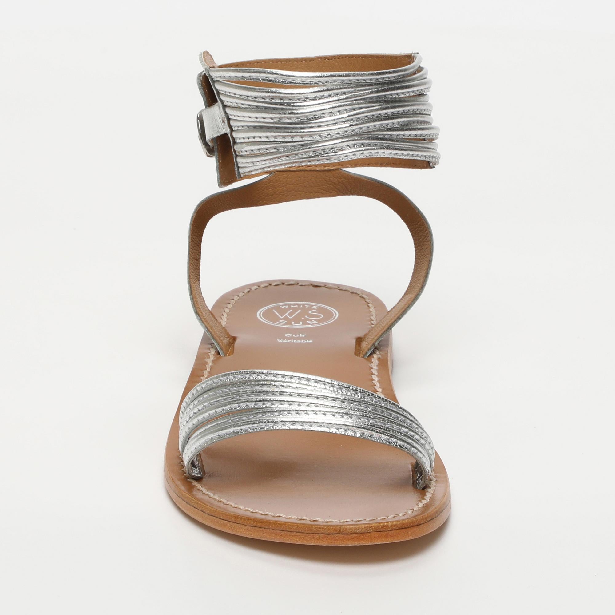 ANGELINE sandales en cuir argent
