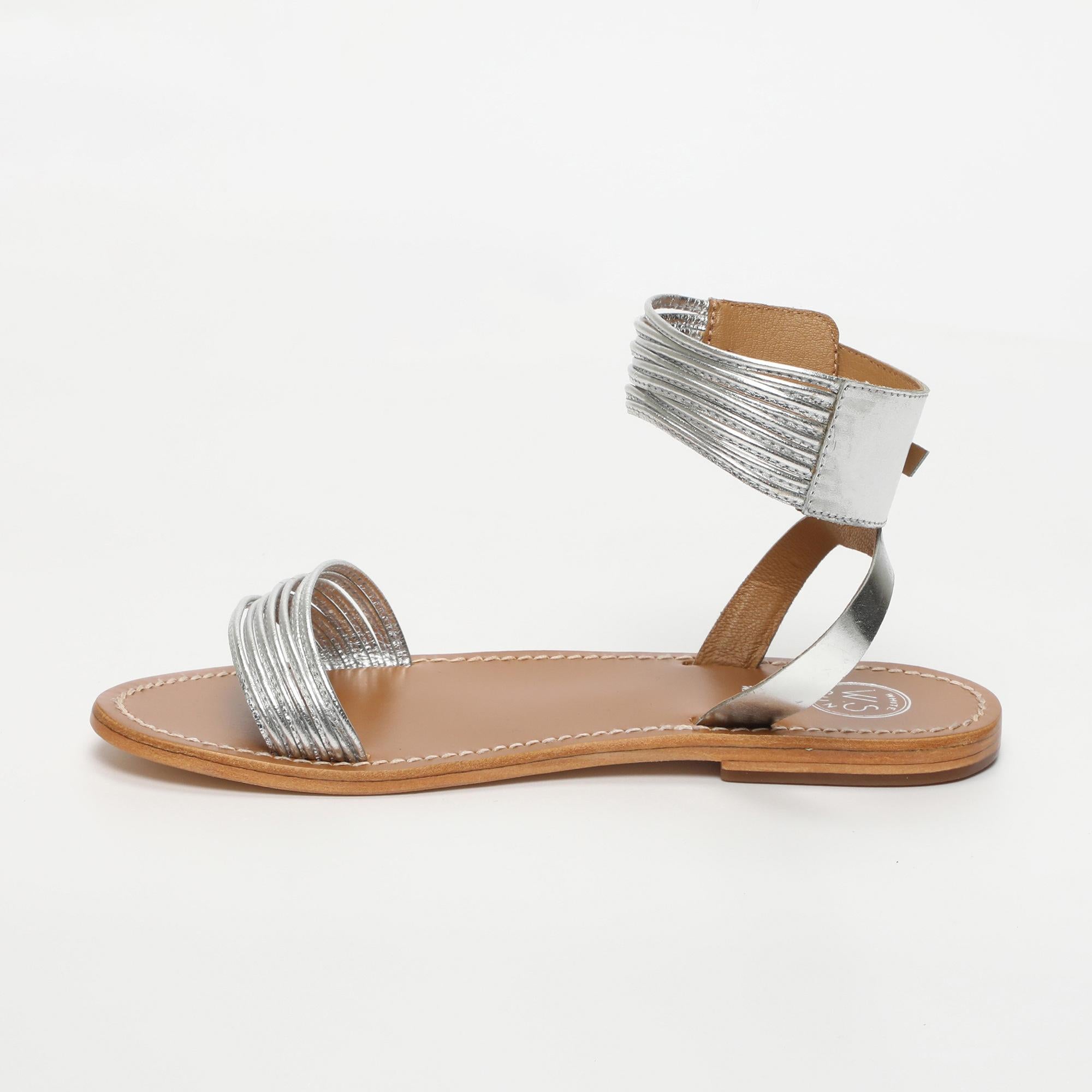 ANGELINE sandales en cuir argent