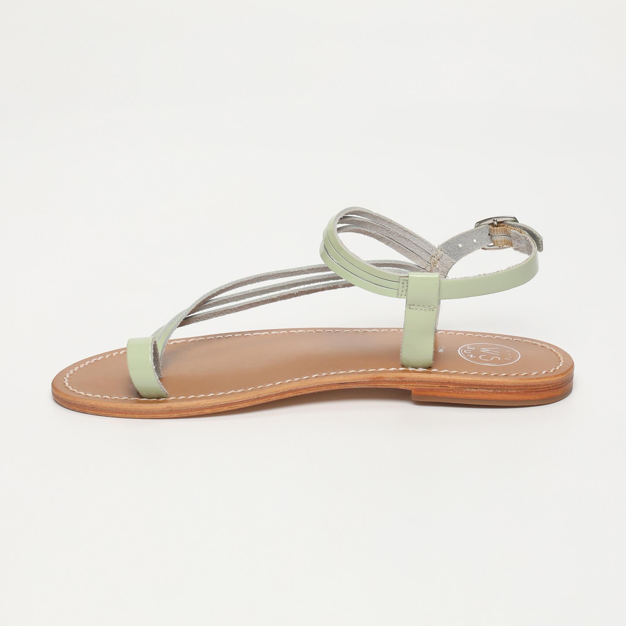 AQUIRAZ sandales entre doigt en cuir menthe