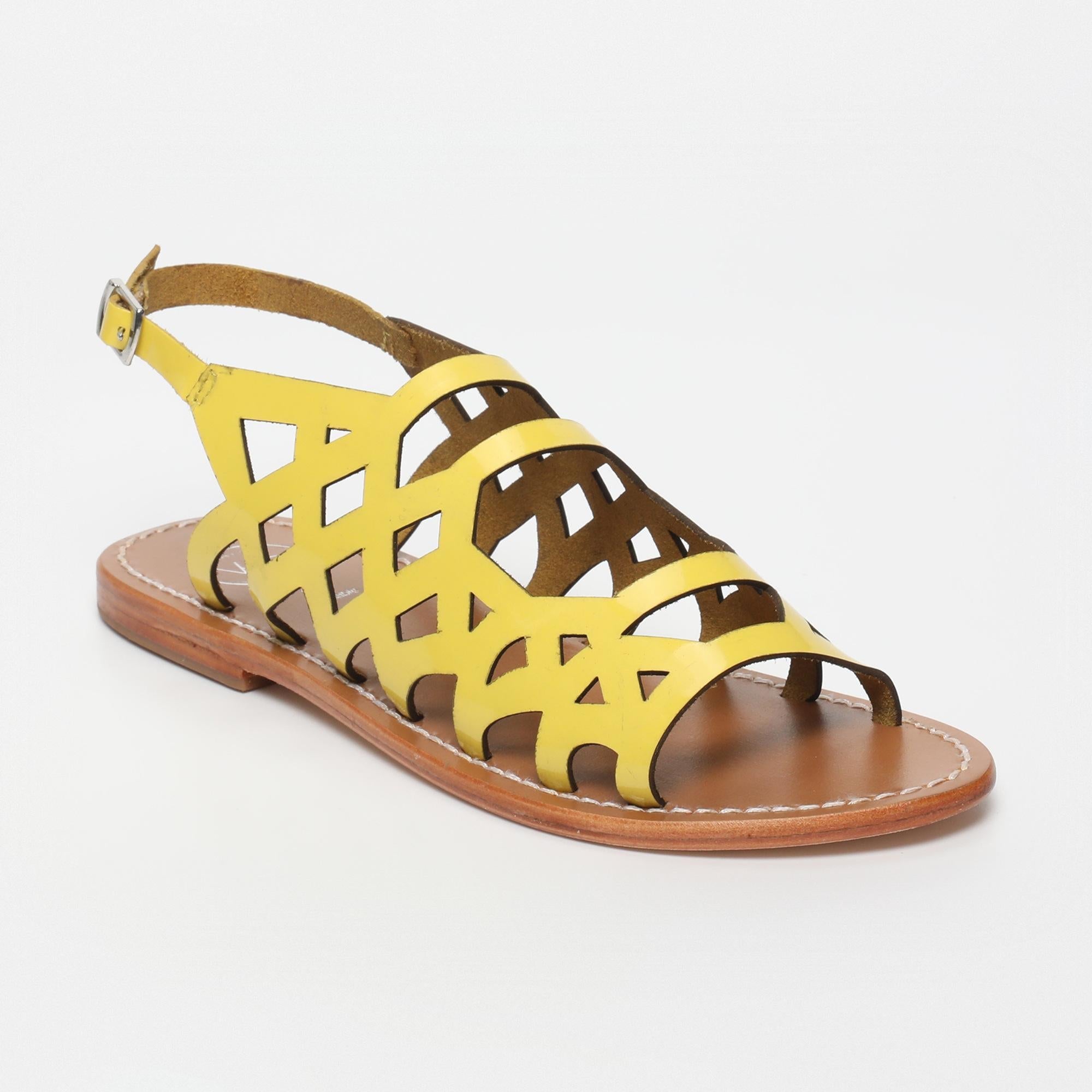 ARACATI sandales en cuir citron