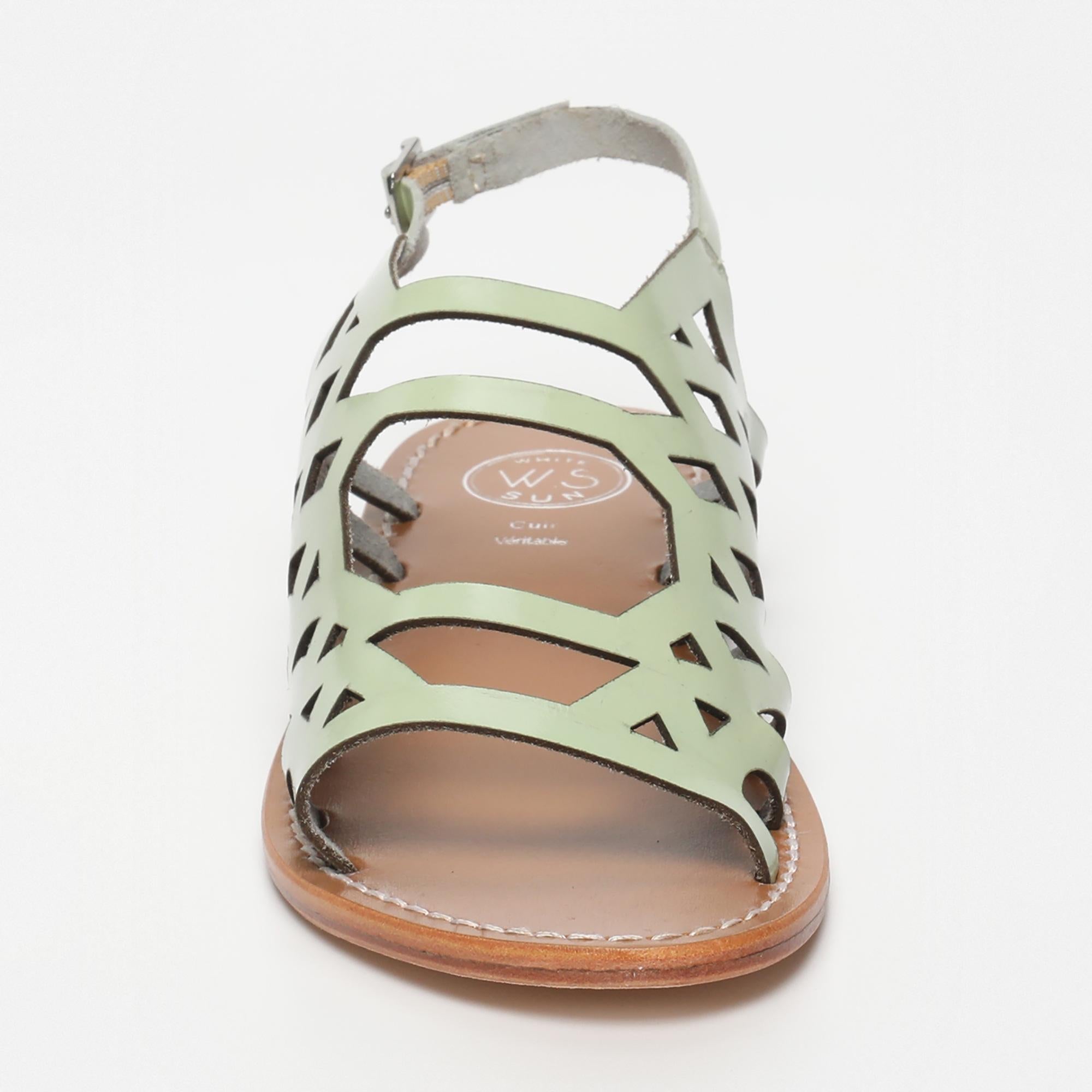 ARACATI sandales en cuir menthe