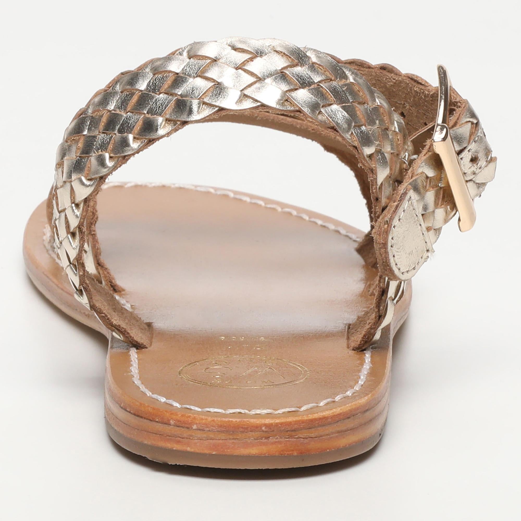 AREVALO sandales tresse en cuir or