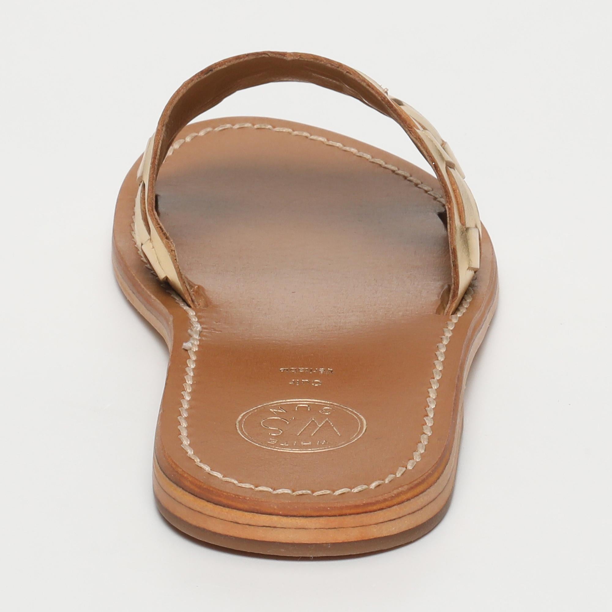 AREZU mules en cuir or foncé
