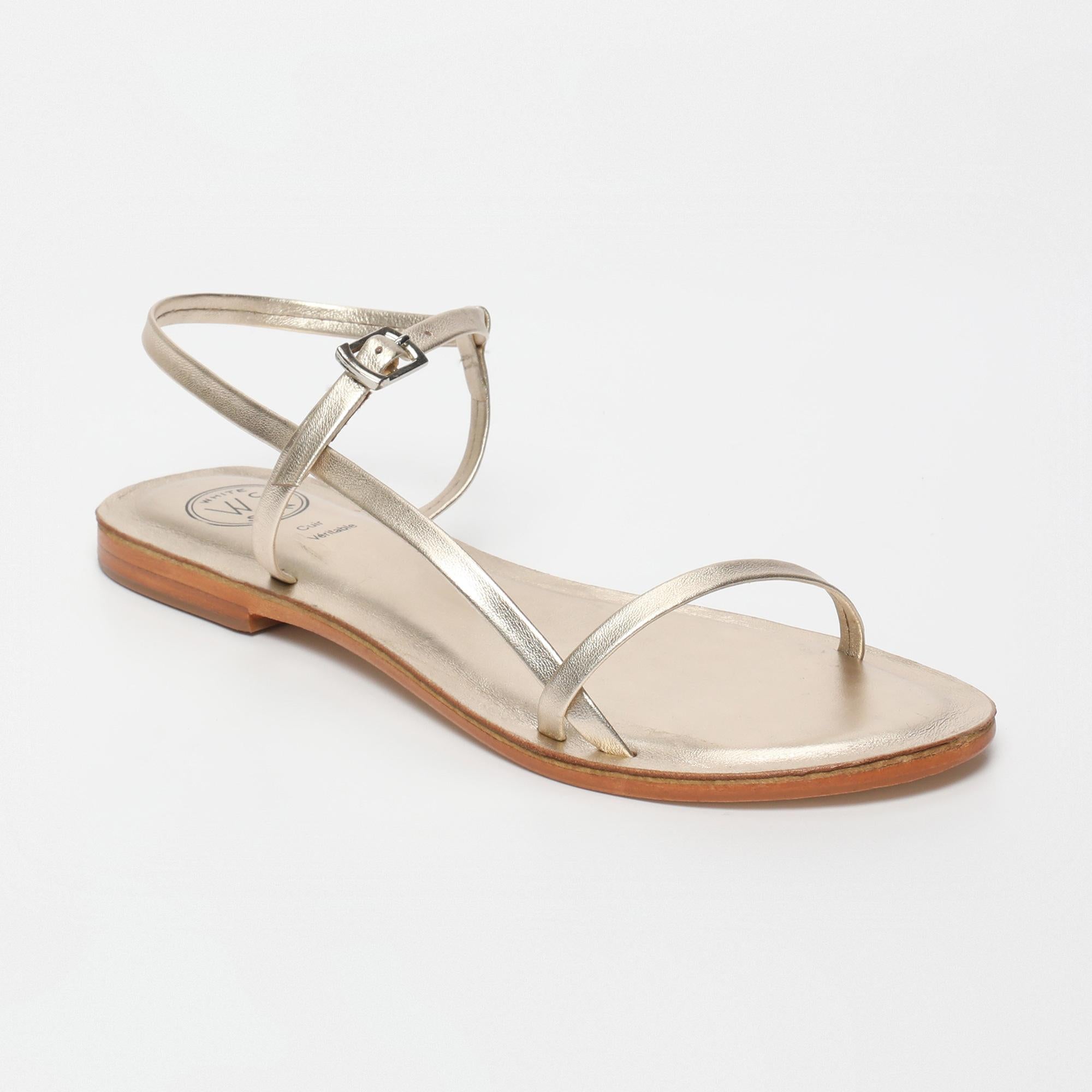 ATEA sandales en cuir platine